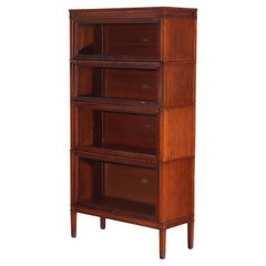 Arts
Crafts Macey Satinwood Banded Mahogany Barrister Bookcase C1920