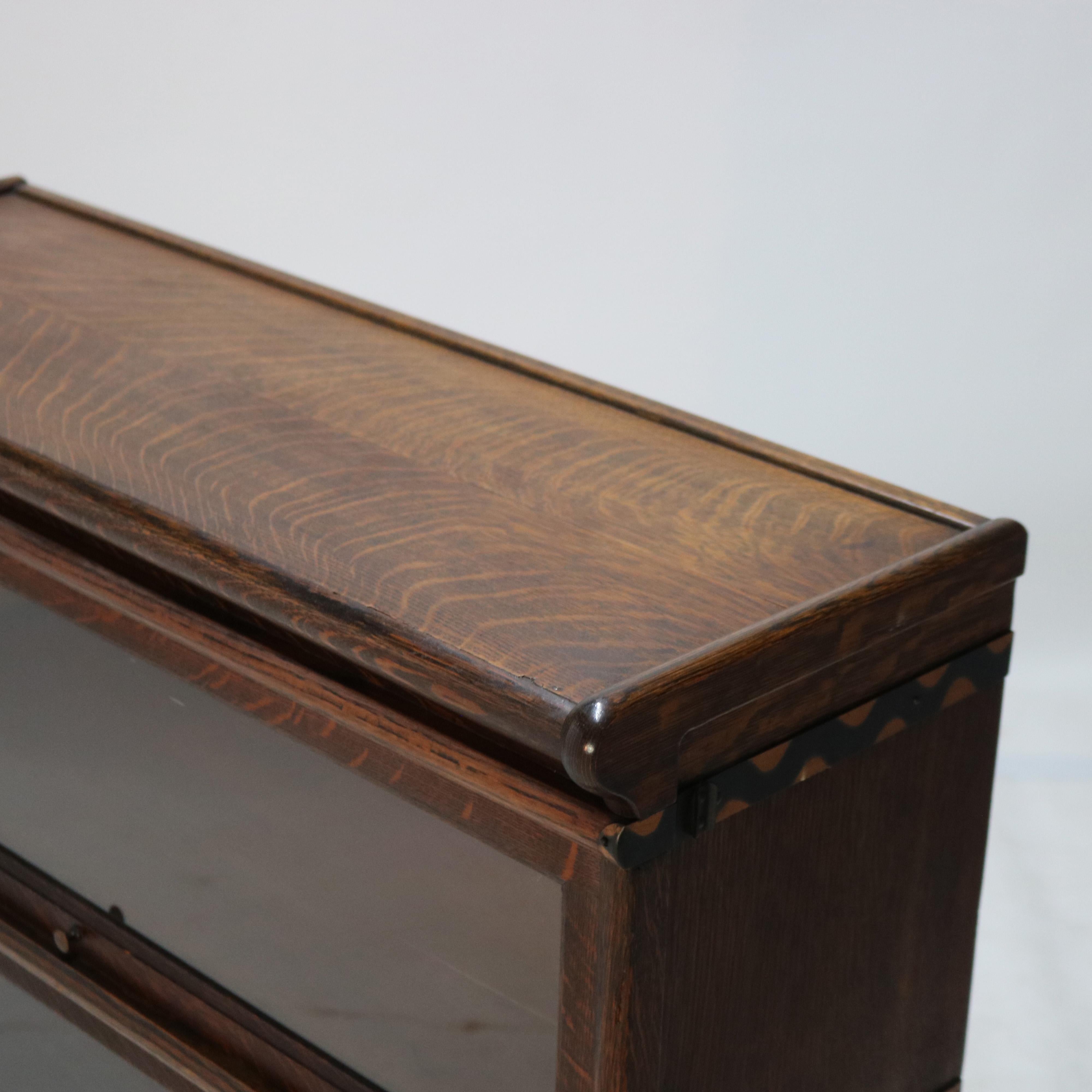 20th Century Arts & Crafts Macey Three-Stack Oak Barrister Bookcase C1920