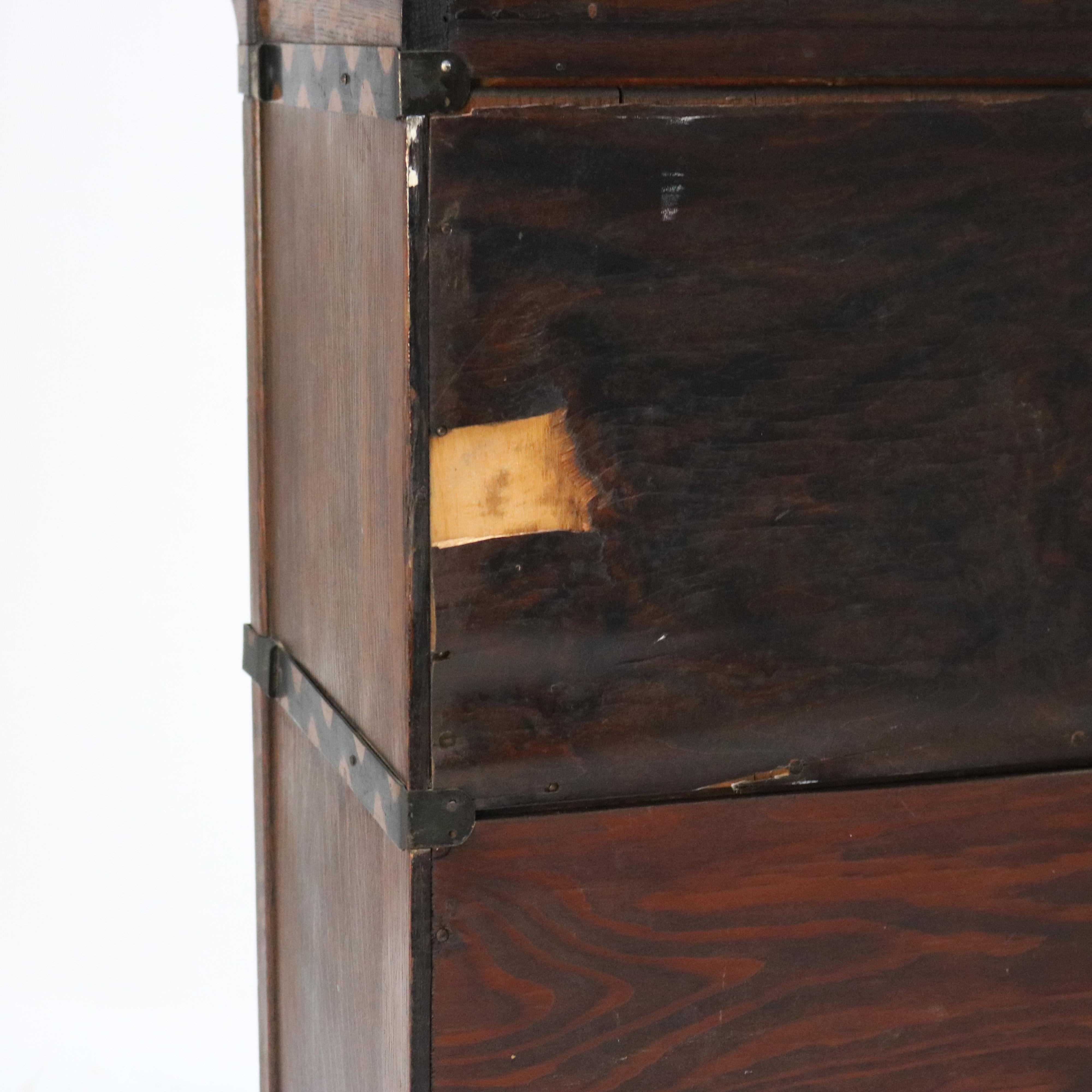 Arts & Crafts Macey Three-Stack Oak Barrister Bookcase C1920 2