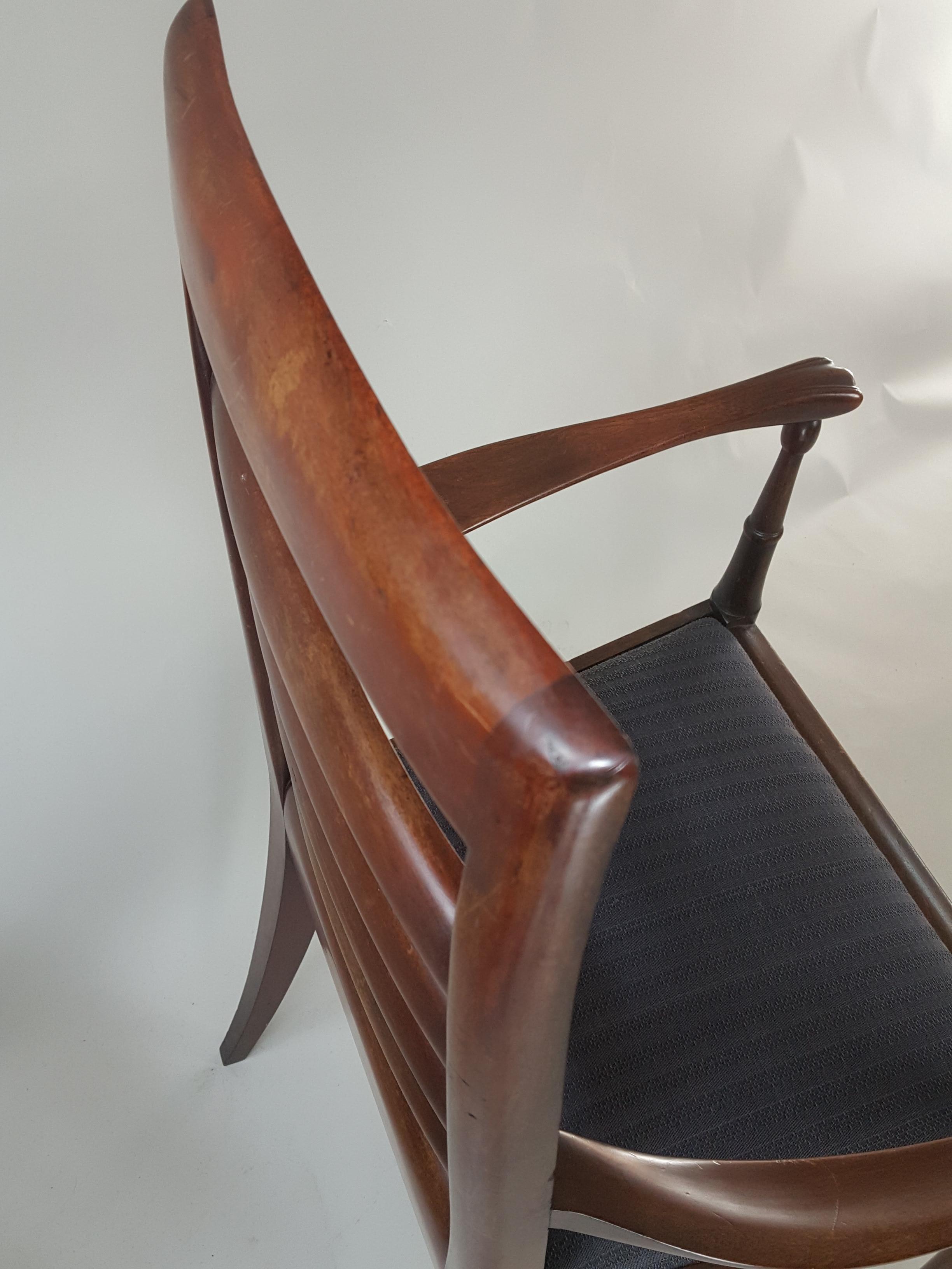 Hand-Crafted Arts & Crafts mahogany armchair or desk chair by Percy Wells For Sale
