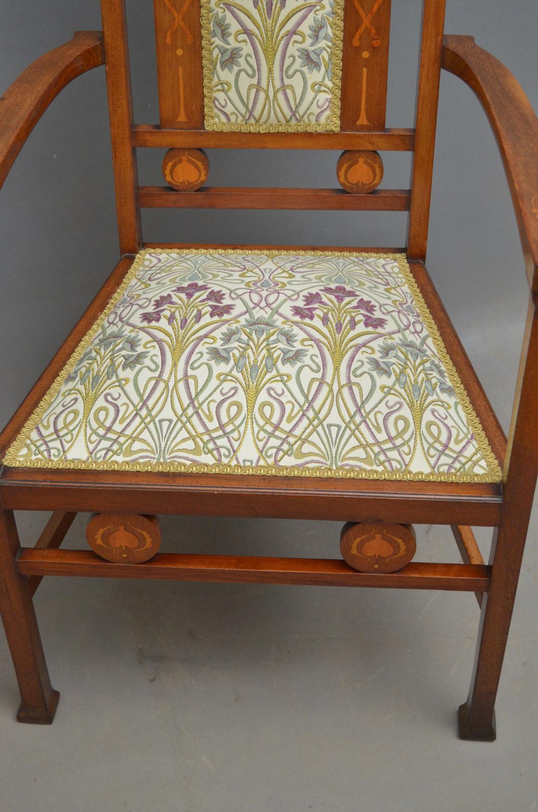 British Arts & Crafts Mahogany Chair