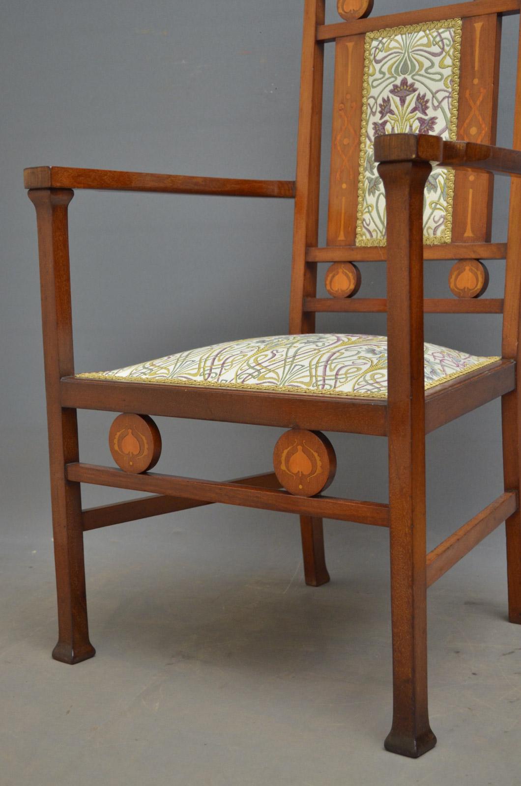 Arts & Crafts Mahogany Chair In Good Condition In Whaley Bridge, GB