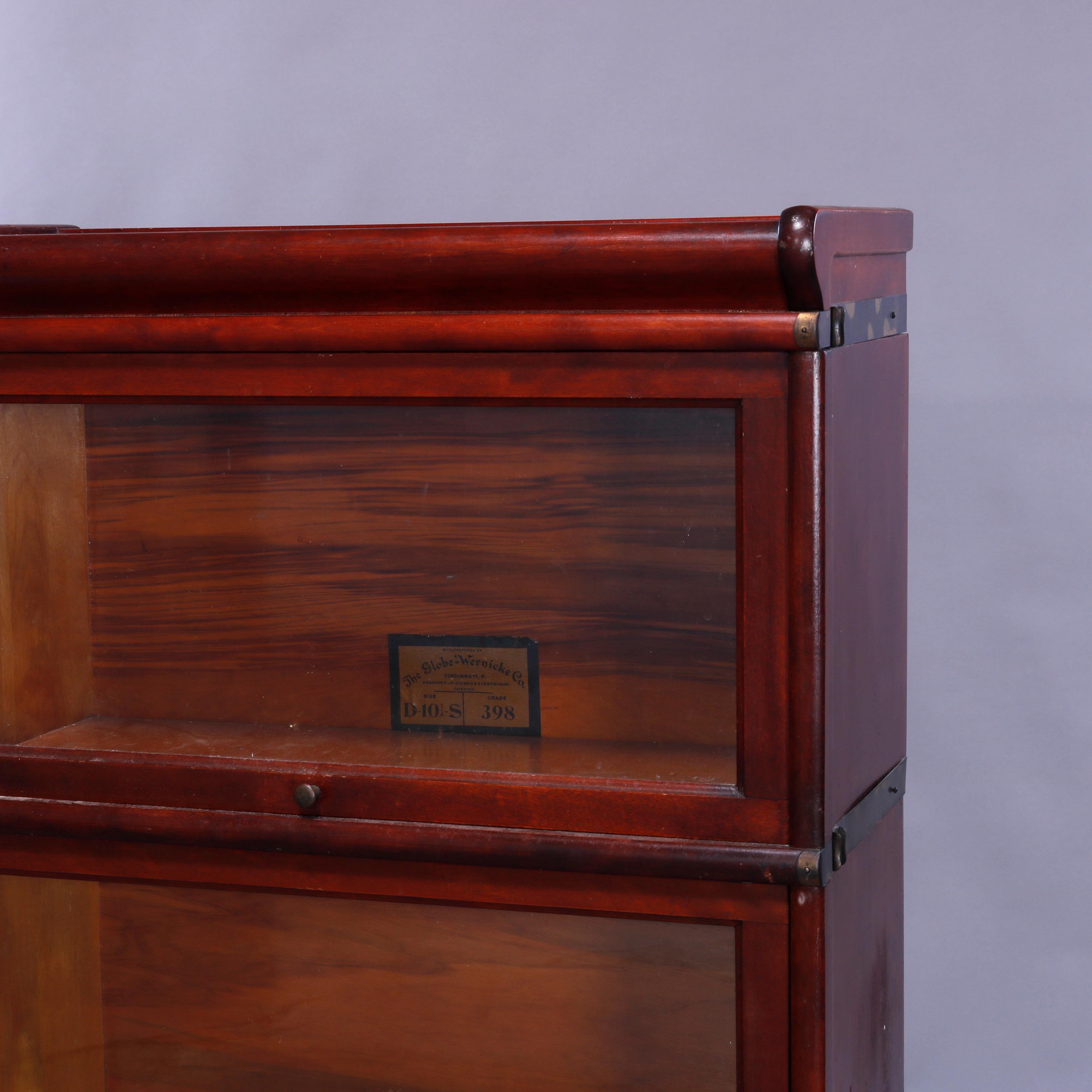Arts & Crafts Mahogany Globe Wernicke Diminutive Barrister Bookcase, c1910 In Good Condition In Big Flats, NY