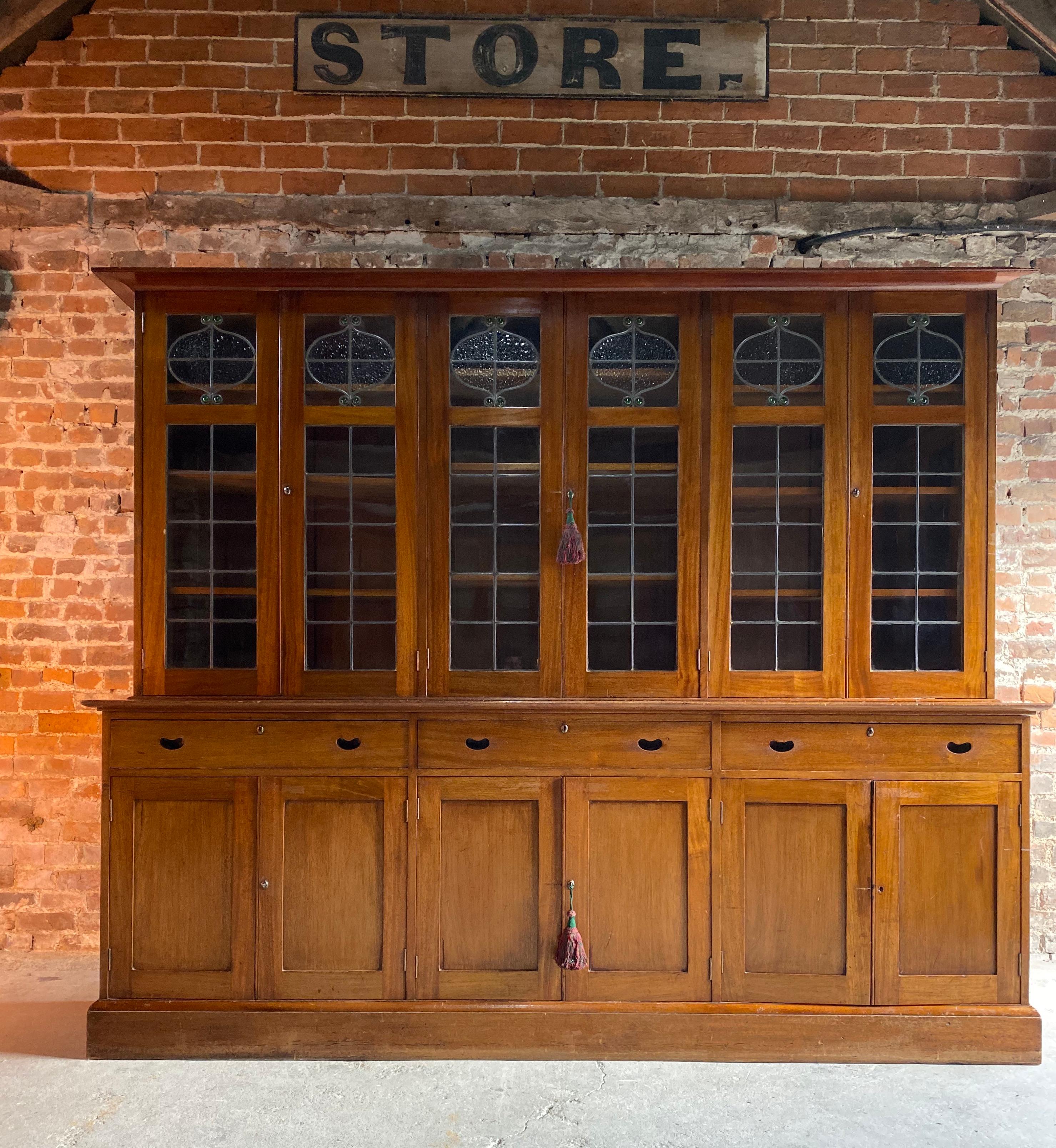 Arts and Crafts Arts & Crafts Mahogany Library Bookcase Extremely Large, circa 1920