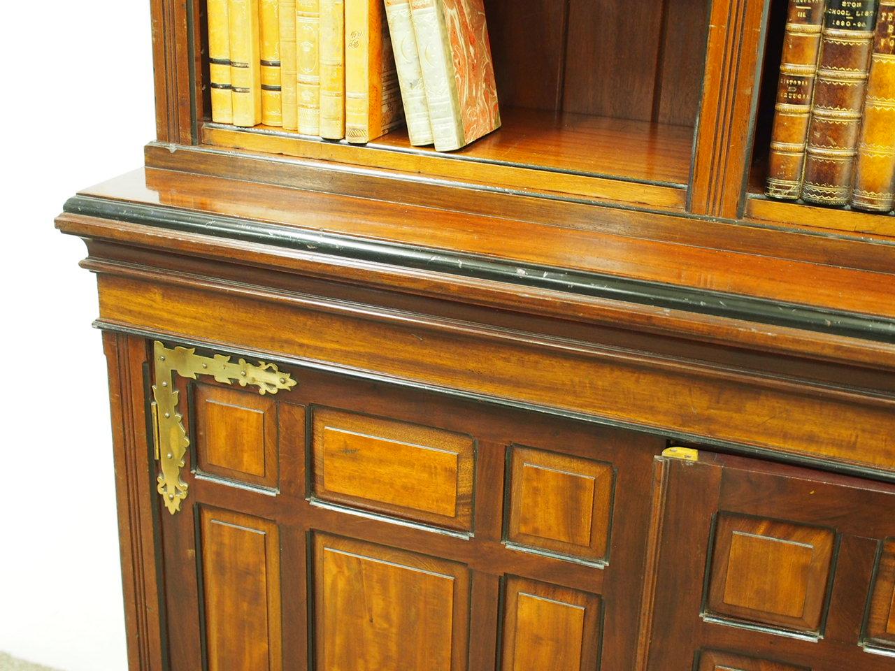 Arts & Crafts Mahogany Open Bookcase by W. Walker and Sons For Sale 2