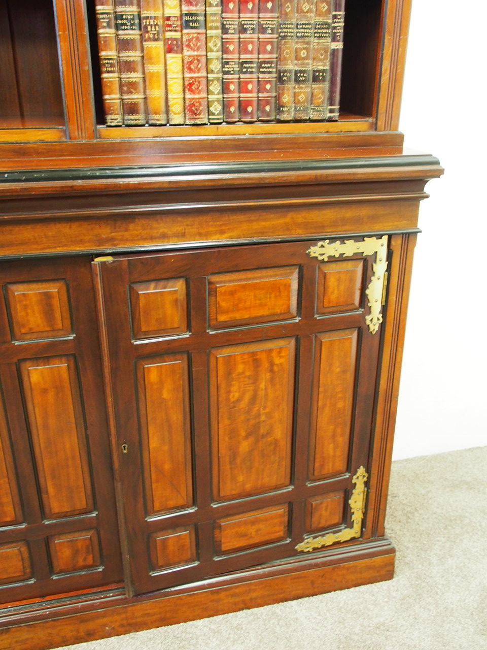 Arts & Crafts Mahogany Open Bookcase by W. Walker and Sons For Sale 3