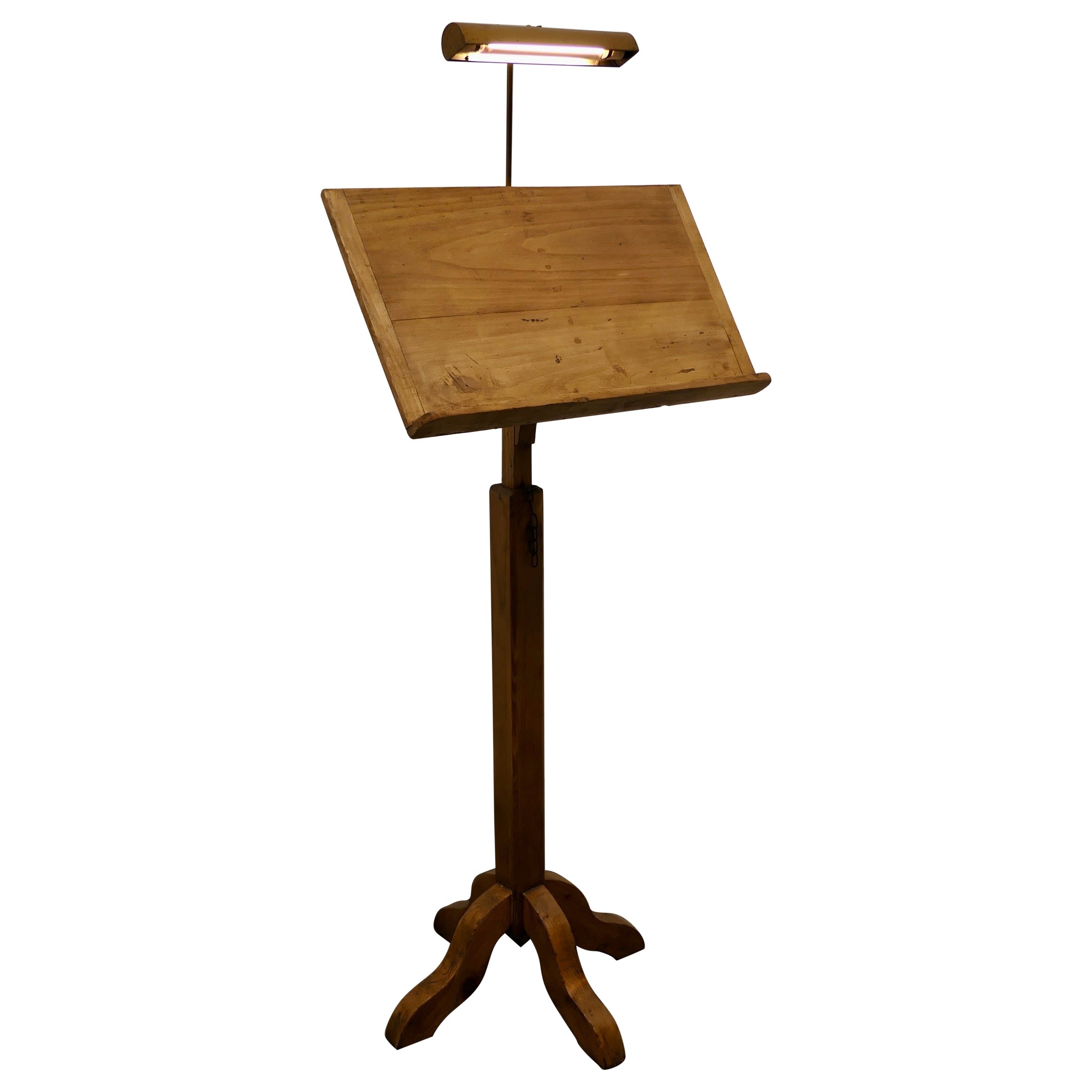Arts & Crafts Menu Podium, Maître d' Stand with Reading Lamp