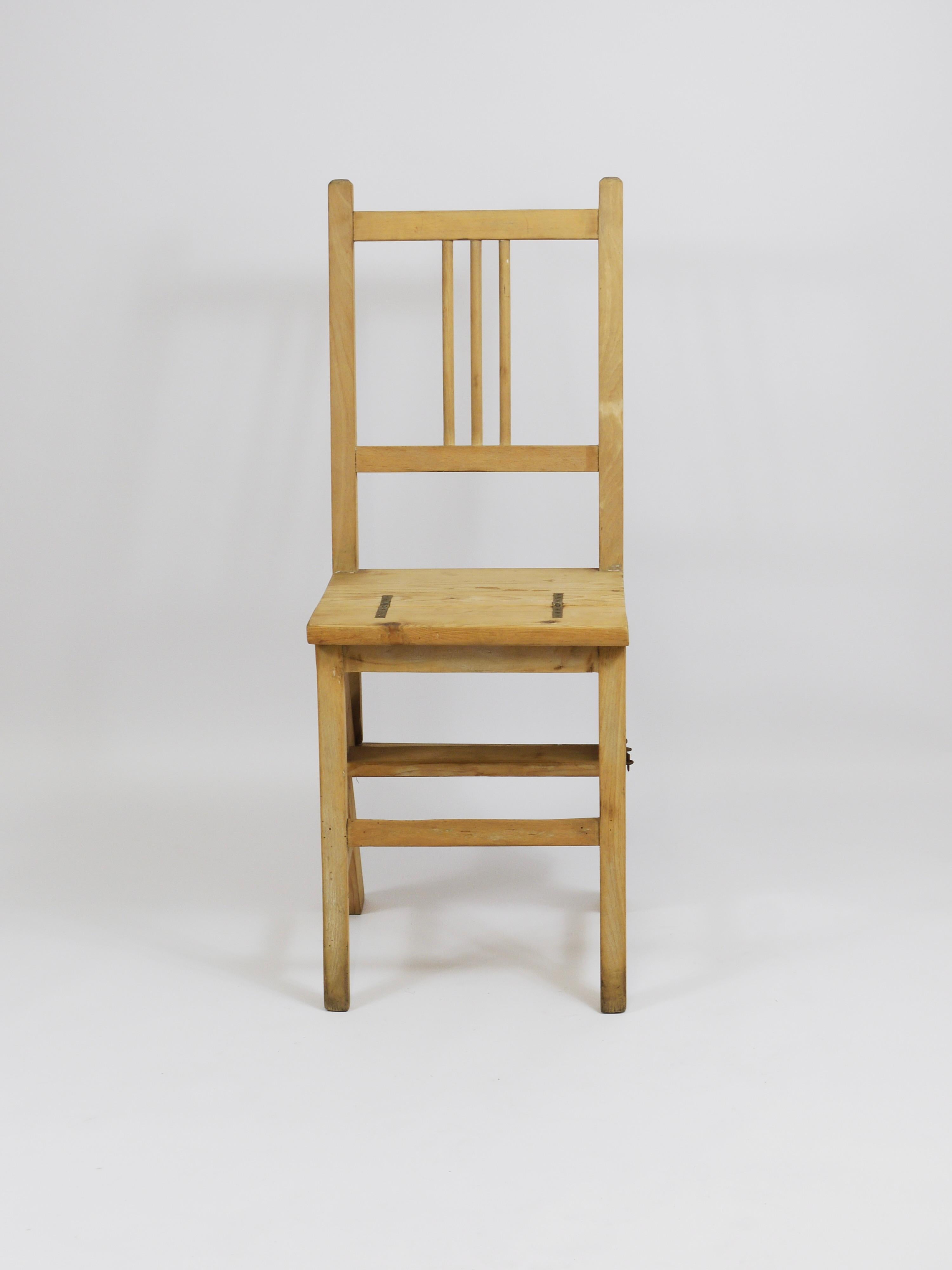 Arts & Crafts Metamorphic Library Steps Klappbarer Leiterstuhl, Wien, 1900s im Angebot 3