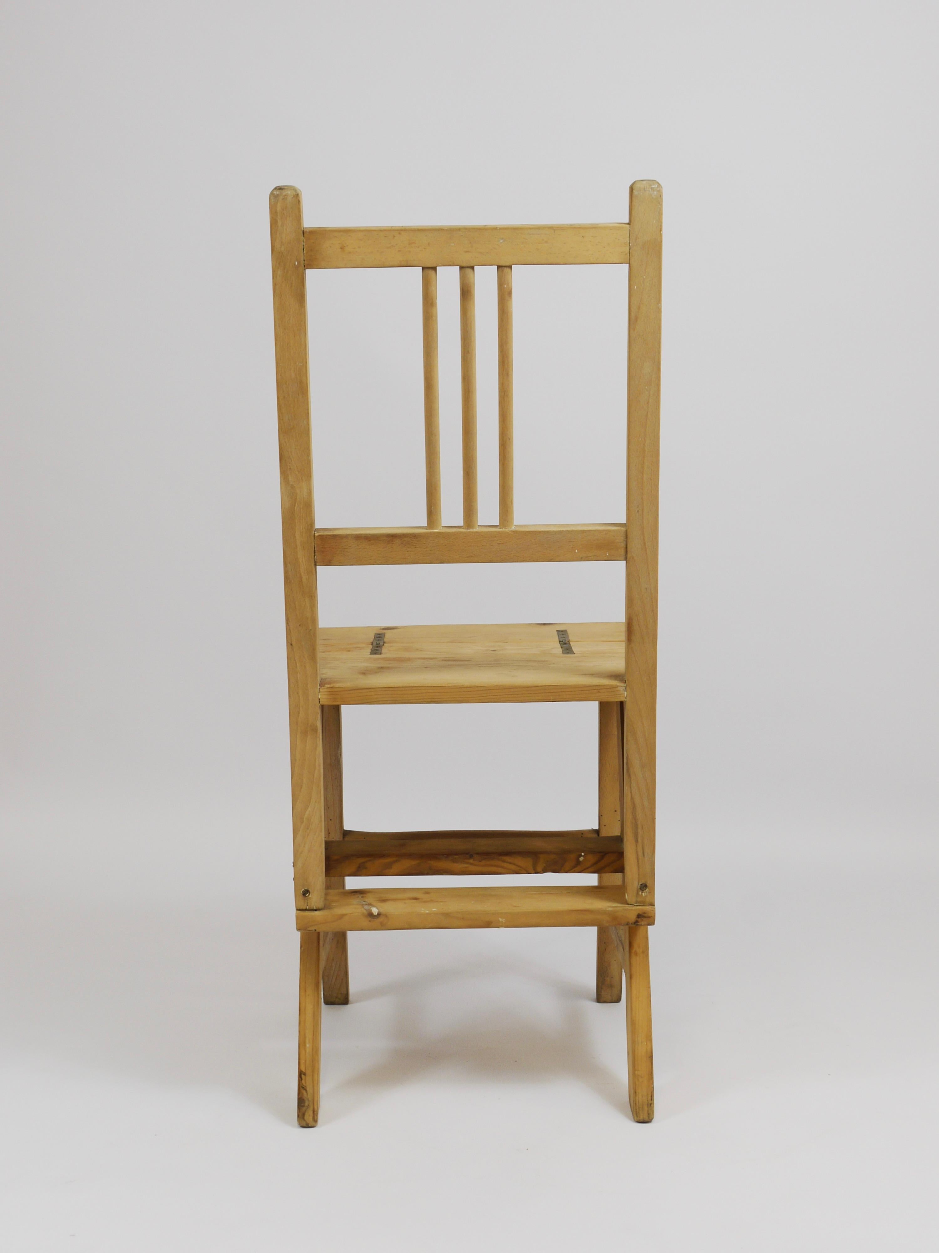 Arts & Crafts Metamorphic Library Steps Klappbarer Leiterstuhl, Wien, 1900s im Angebot 4