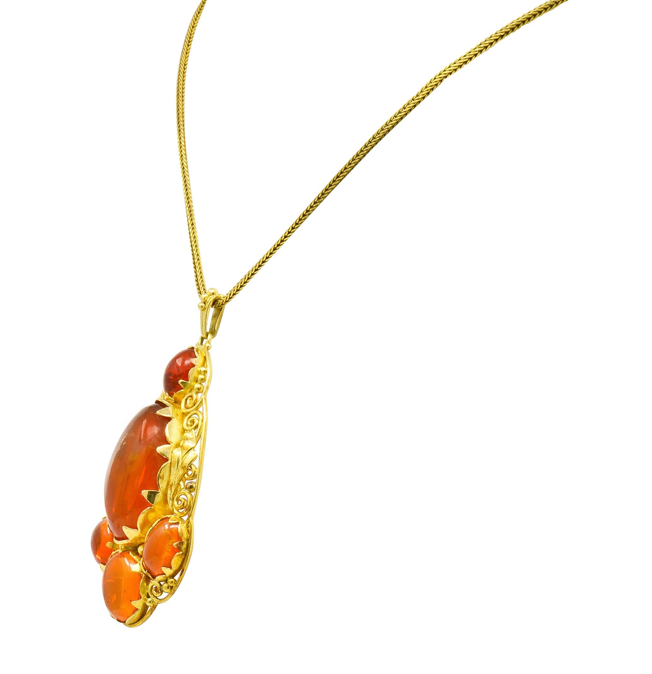 mexican fire opal necklace