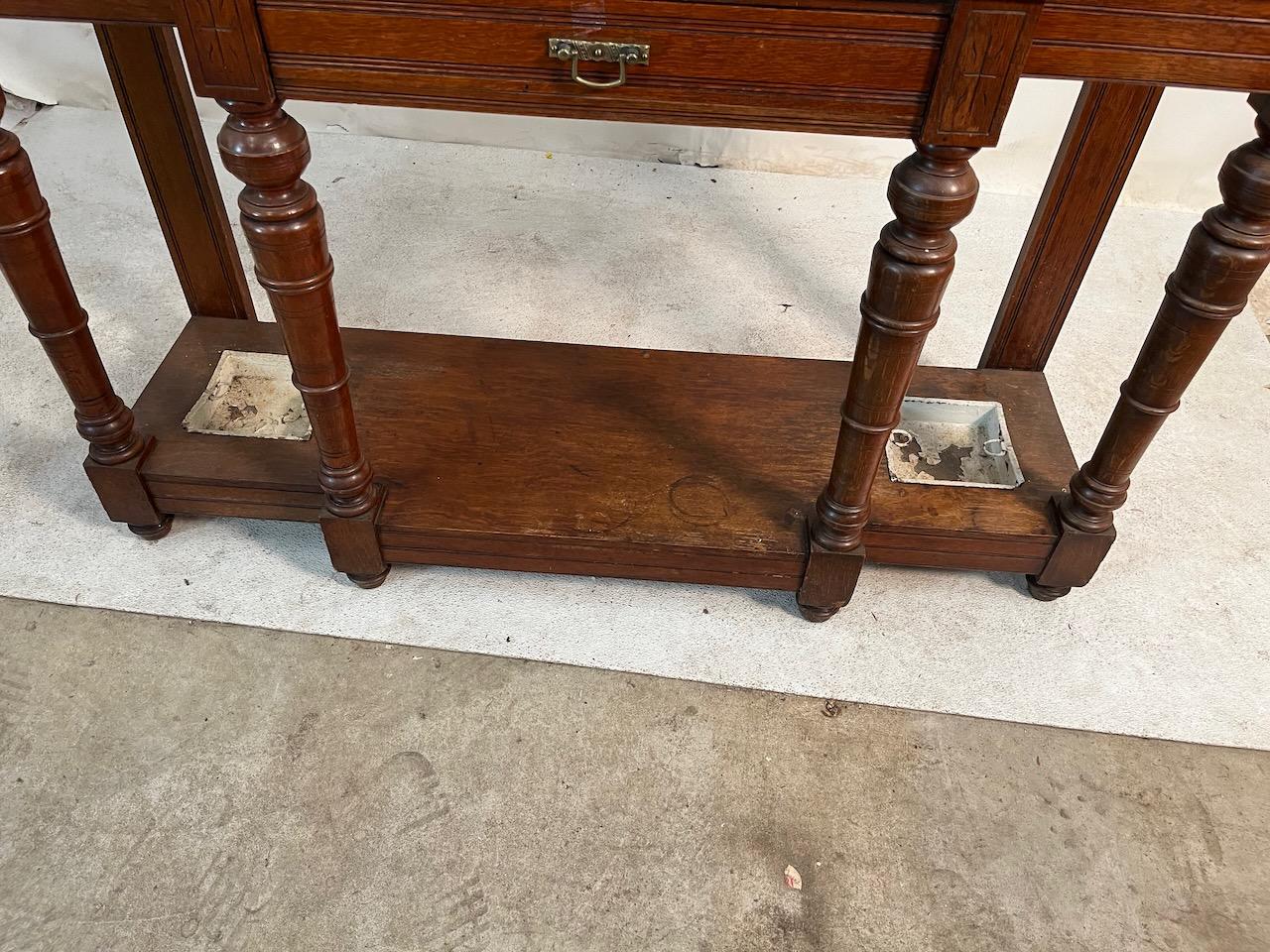 19th Century Arts & Crafts Mirrored Hall Tree For Sale