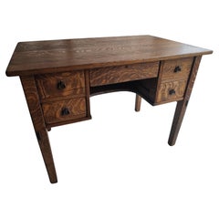 Antique Arts & Crafts Mission 5 Drawer Desk #500 By L&JG Stickley Brothers C1910 