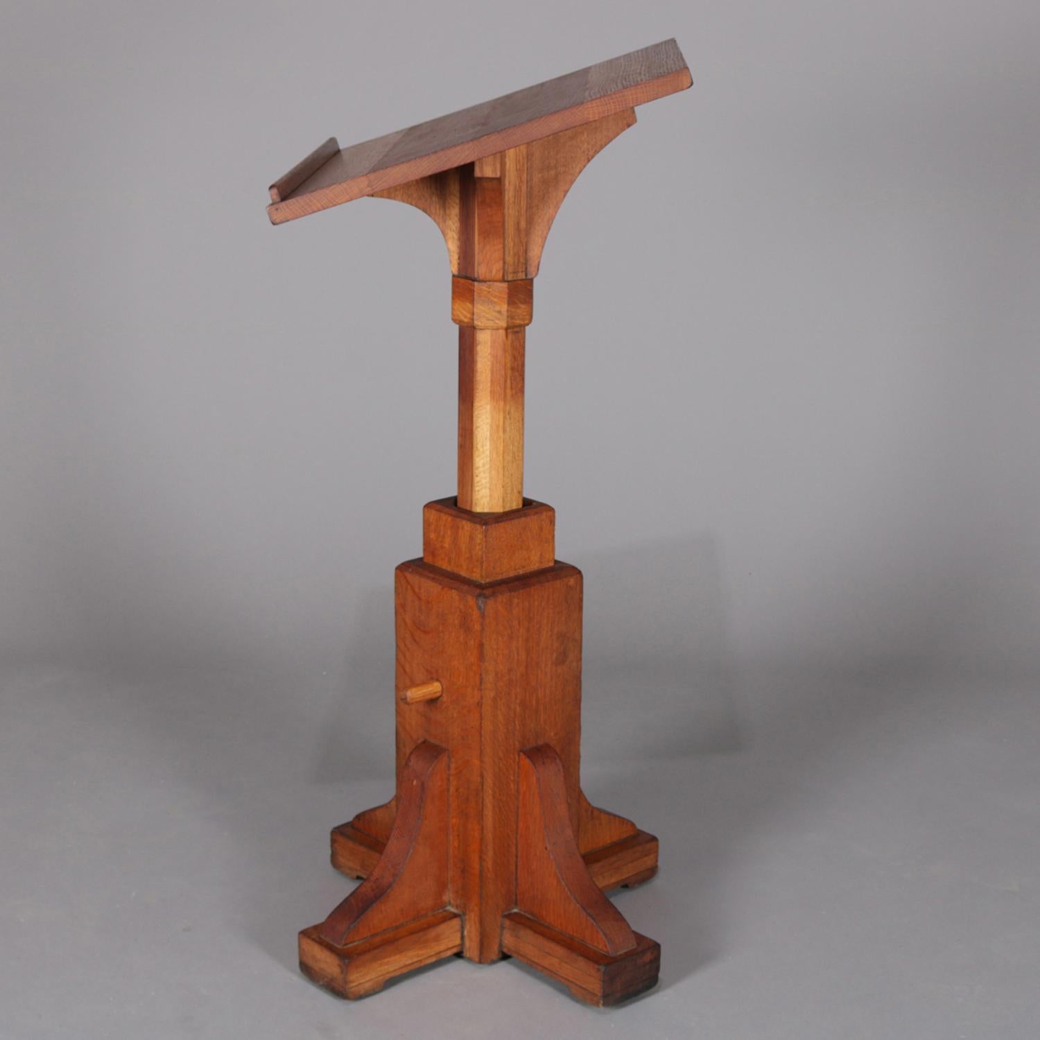 Arts and Crafts Arts & Crafts Mission Oak Academic Presentation Adjustable Lectern Pulpit