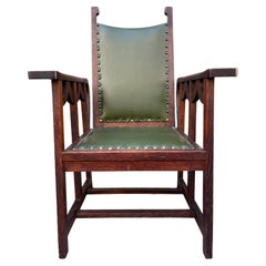 Arts & Crafts Mission Oak Antique Craftsman Reclining Morris Chair