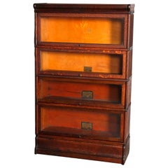 Arts & Crafts Mission Oak Barrister 4-Stack Bookcase:: Globe Wernicke:: circa 1920