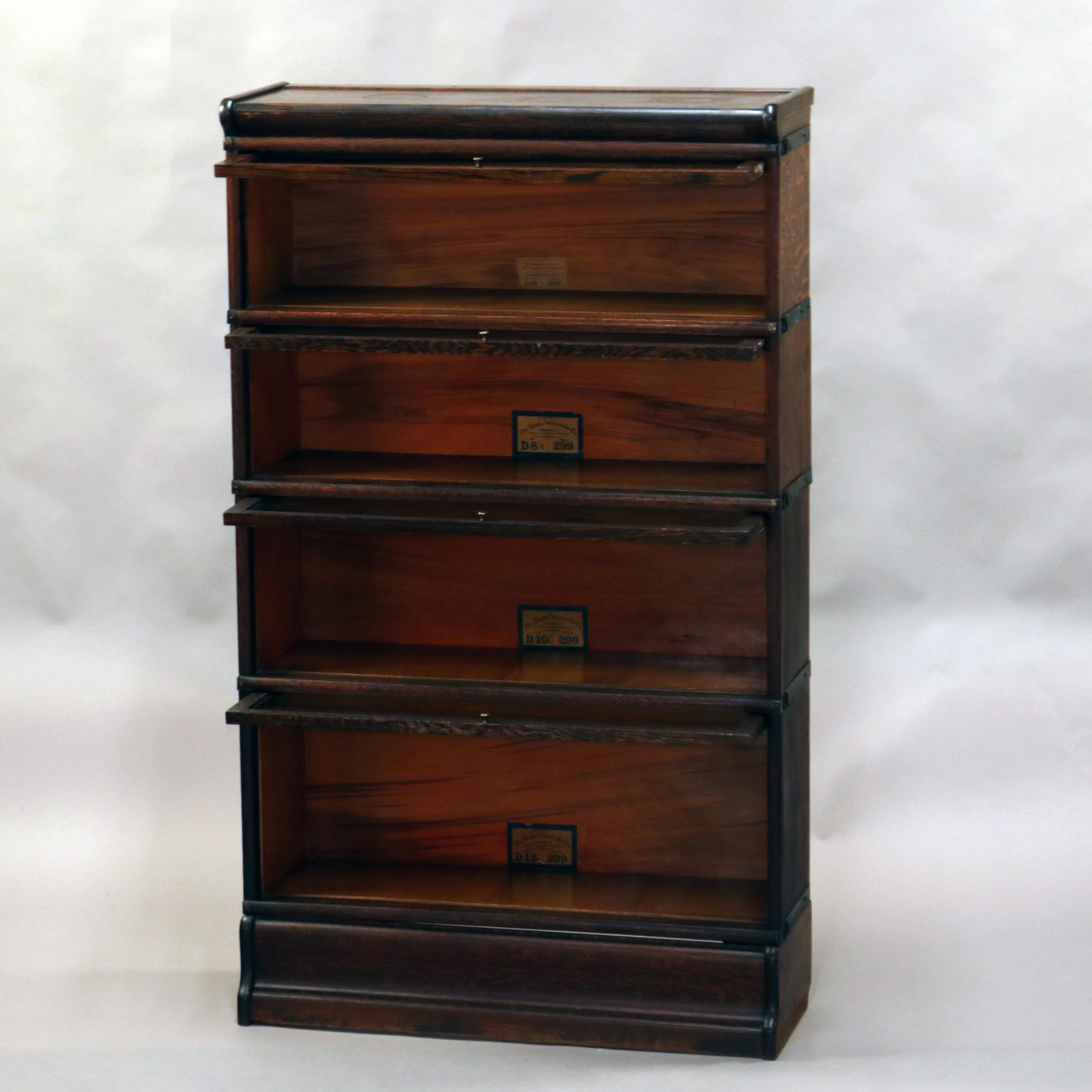 Arts & Crafts Mission Oak Barrister Bookcase by Globe-Wernicke, circa 1920 3