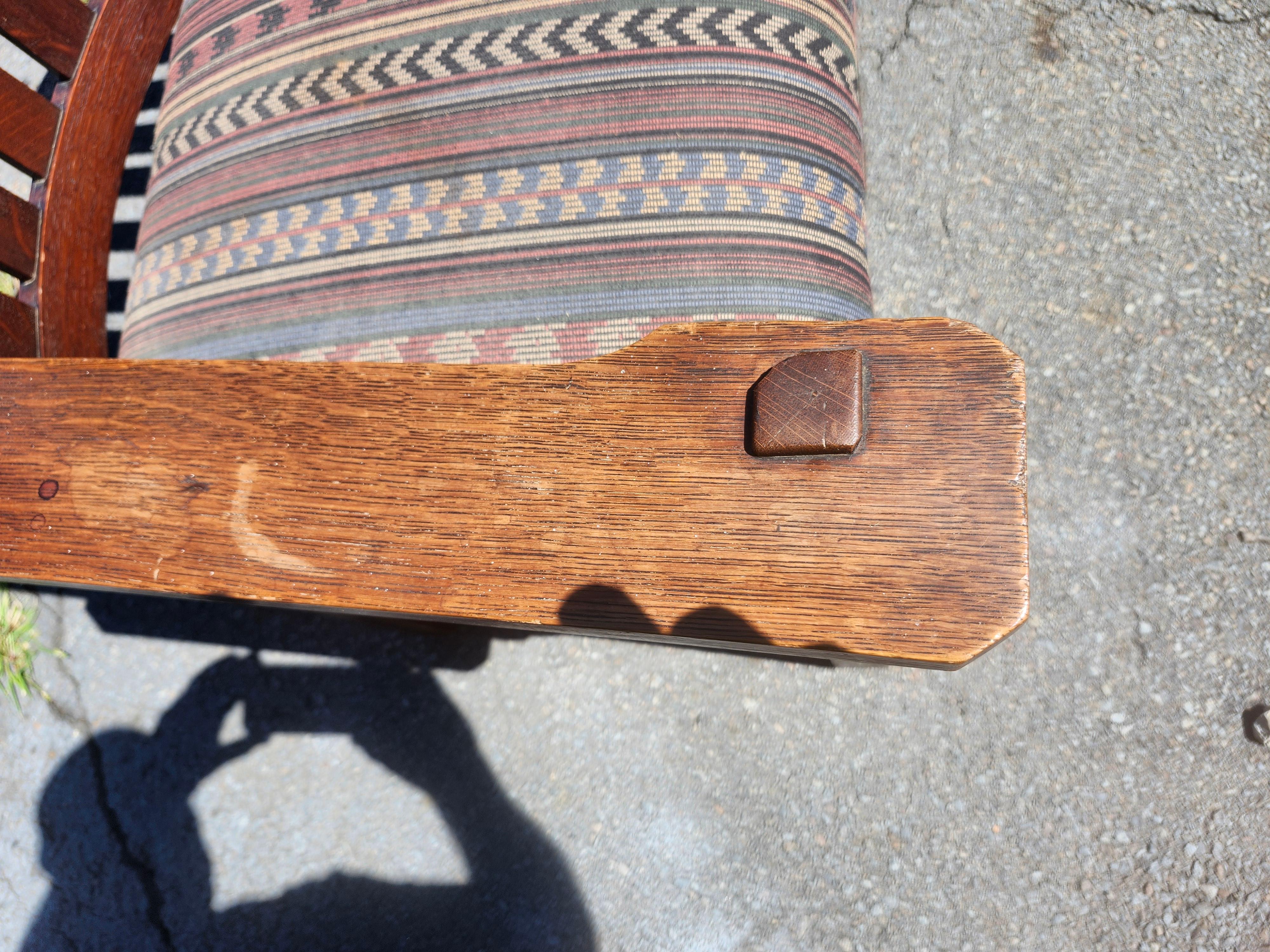 Arts & Crafts Mission Oak Bench Settee By L&JG Stickley Onadaga Shops C 1910 im Angebot 4