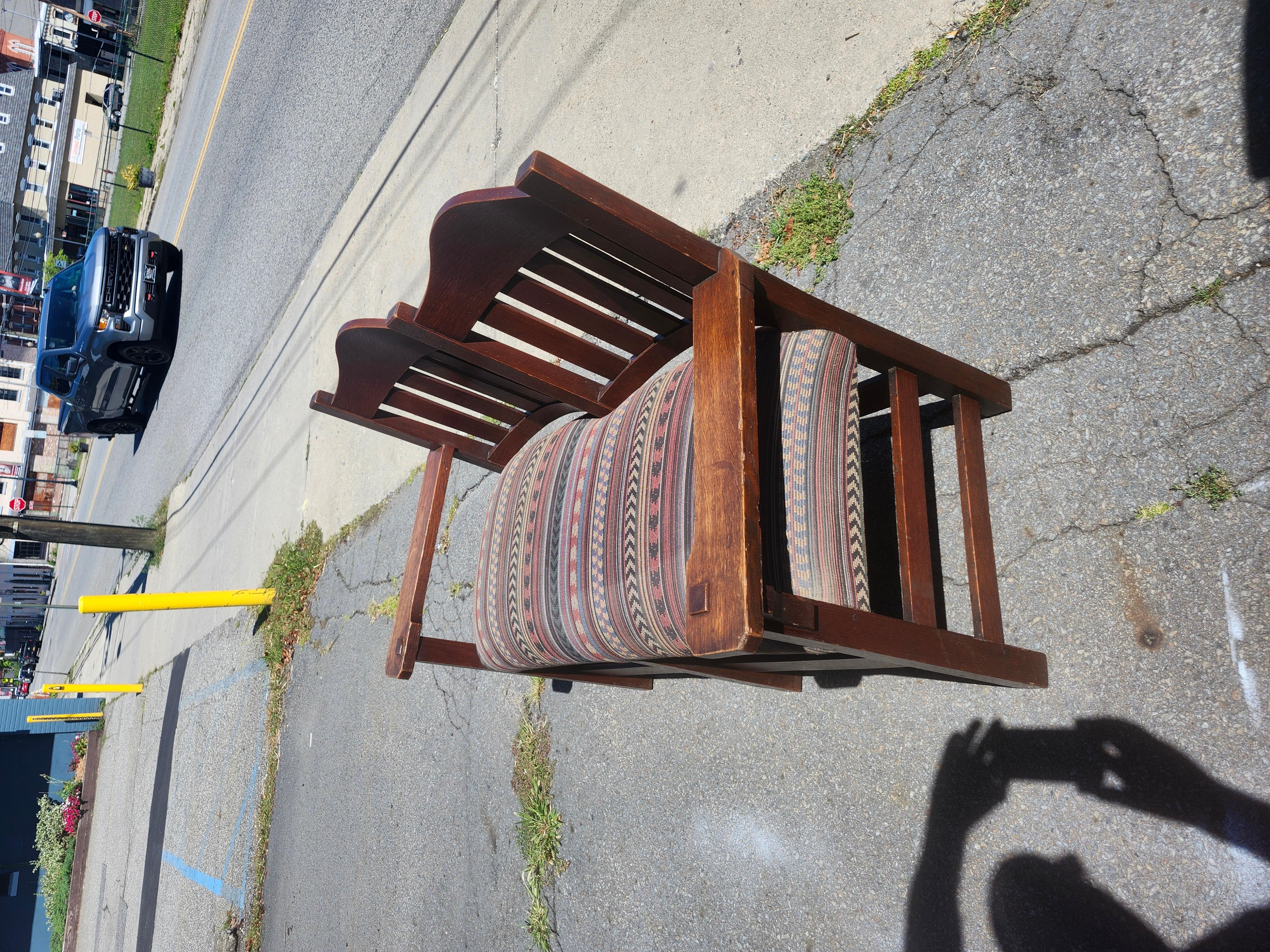 Arts & Crafts Mission Oak Bench Settee By L&JG Stickley Onadaga Shops C 1910 (Frühes 20. Jahrhundert) im Angebot