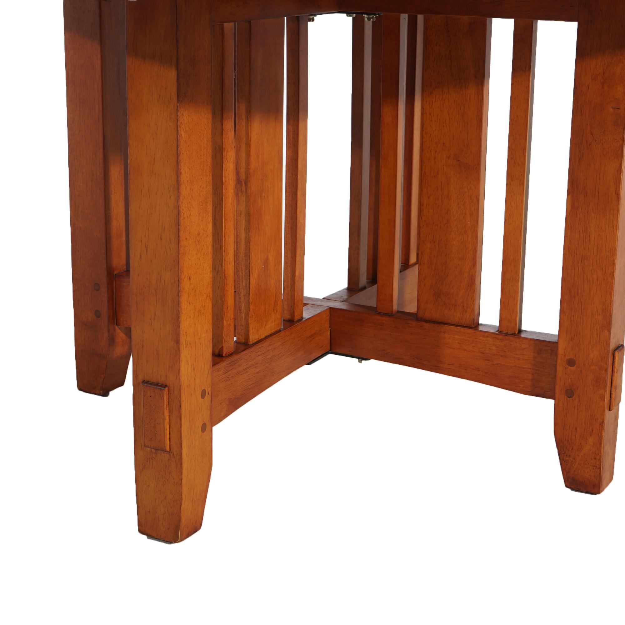 Arts & Crafts Mission Oak Extension Dining Table with 1 Leaf, 20th C 11