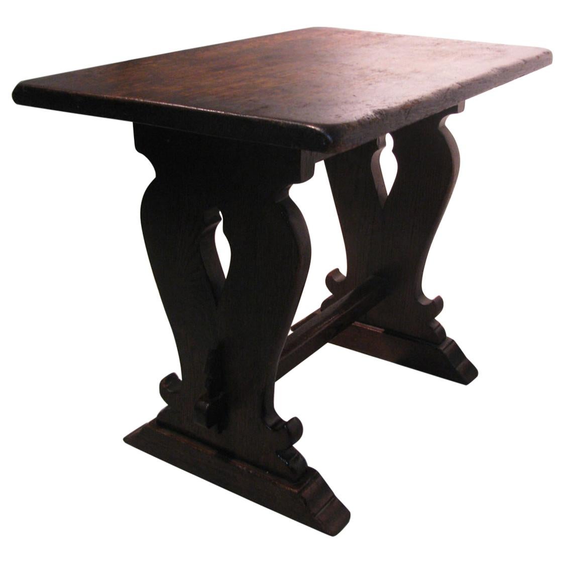 Arts & Crafts Mission Oak Footed Side Table Bench