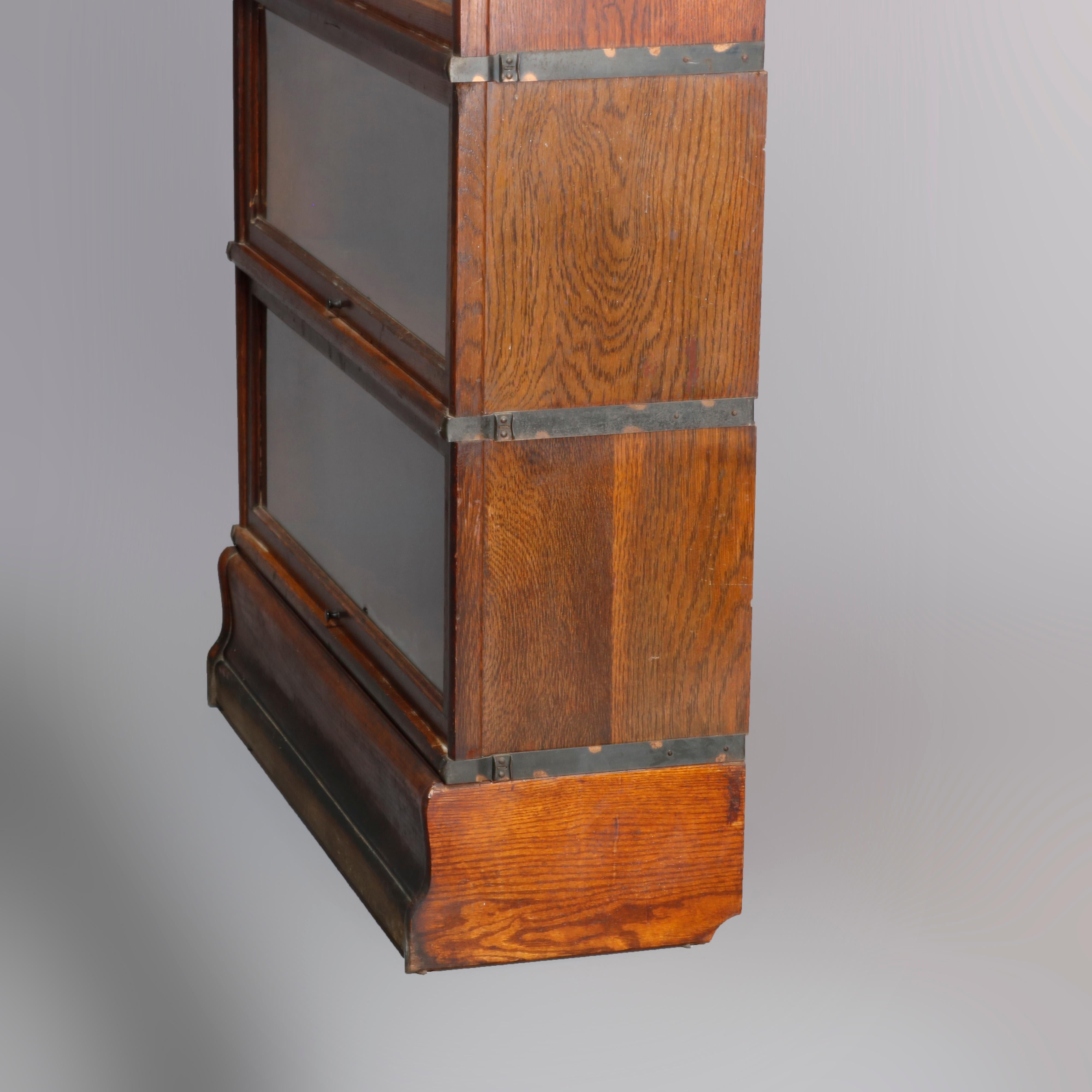 Arts & Crafts Mission Oak Globe-Wernicke 5-Stack Barrister Bookcase, circa 1920 1