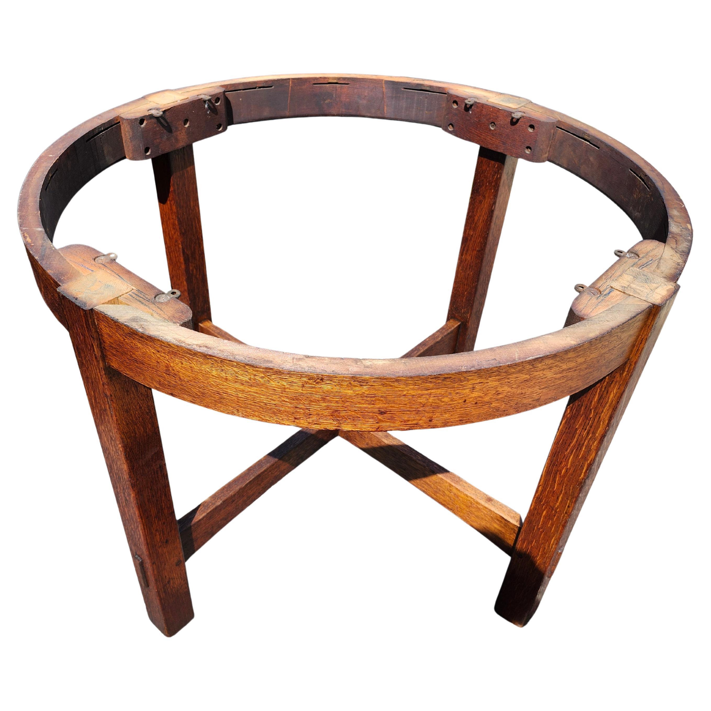 Tavolo da lampada centrale Mission & Crafts Oak L.A. Stickley C1912 con incastro a mortasa e tenone in vendita 3