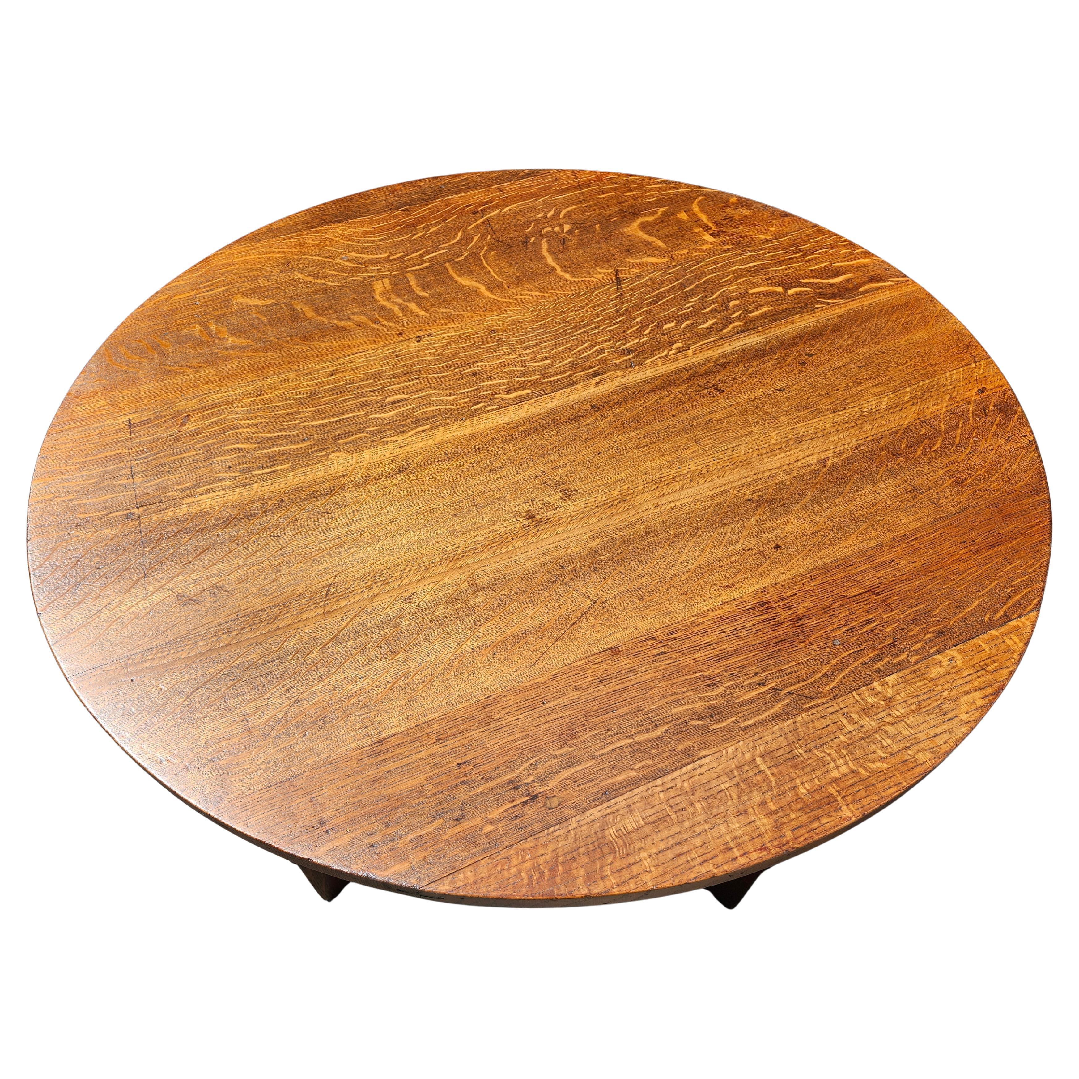Americano Tavolo da lampada centrale Mission & Crafts Oak L.A. Stickley C1912 con incastro a mortasa e tenone in vendita