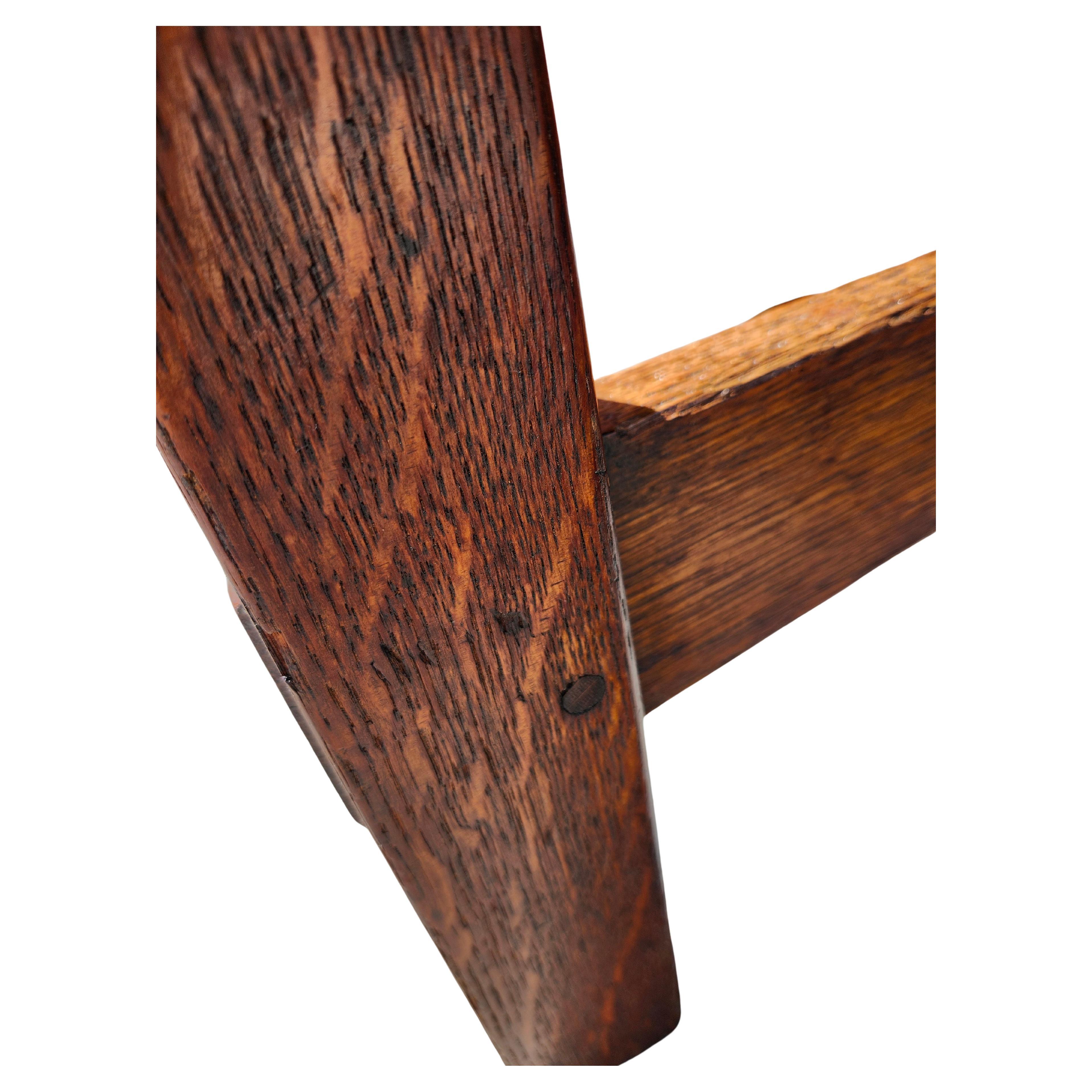 Inizio XX secolo Tavolo da lampada centrale Mission & Crafts Oak L.A. Stickley C1912 con incastro a mortasa e tenone in vendita