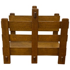 Antique Arts & Crafts Mission Oak Log Holder, circa 1920