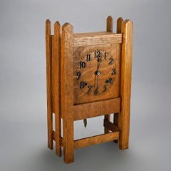 Arts & Crafts Mission Oak Mantle Clock Circa 1910