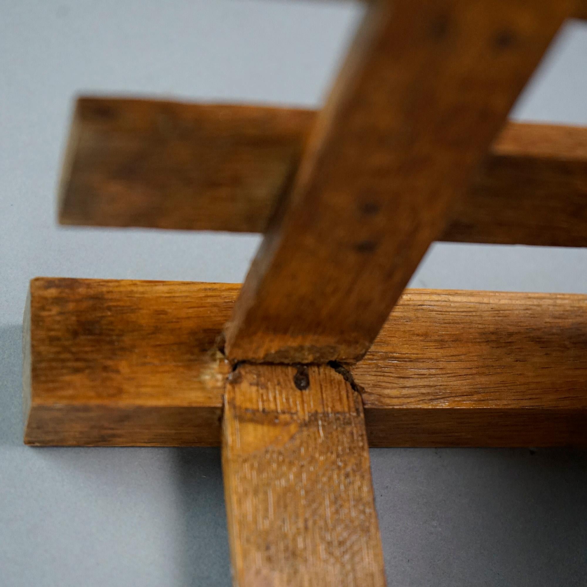 Arts & Crafts Mission Oak Mantle Clock Circa 1910 14