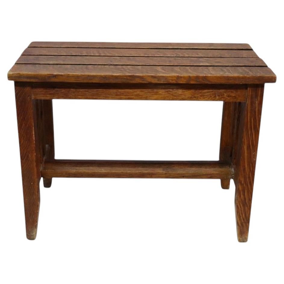 Arts & Crafts Mission Oak Slat Bench C1920 For Sale