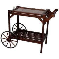 Arts & Crafts Mission Eiche Stickley Bros School Teewagen:: abnehmbares Tablett