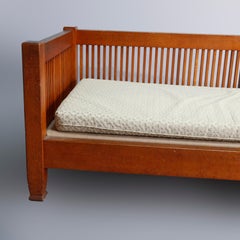 Arts & Crafts Mission Oak Stickley Brothers Even Arm Spindle Back Settle