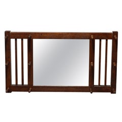 Arts & Crafts  Mission Oak Stickley Brothers Hat Rack & Wall Mirror, Circa 1910