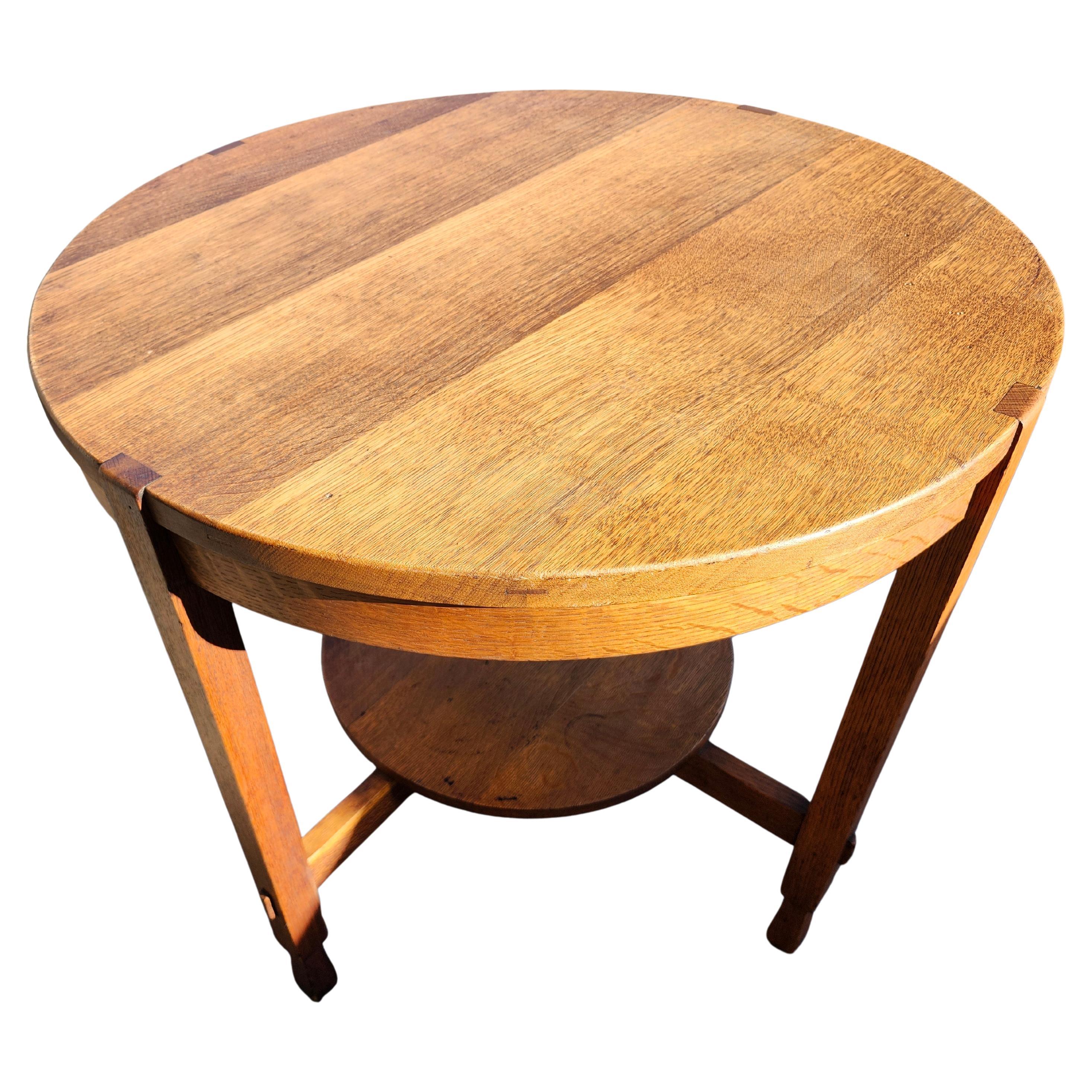 Americano Mission Arts & Crafts Tavolo da centro lampada Stickley Brothers in Oak C1910 in vendita