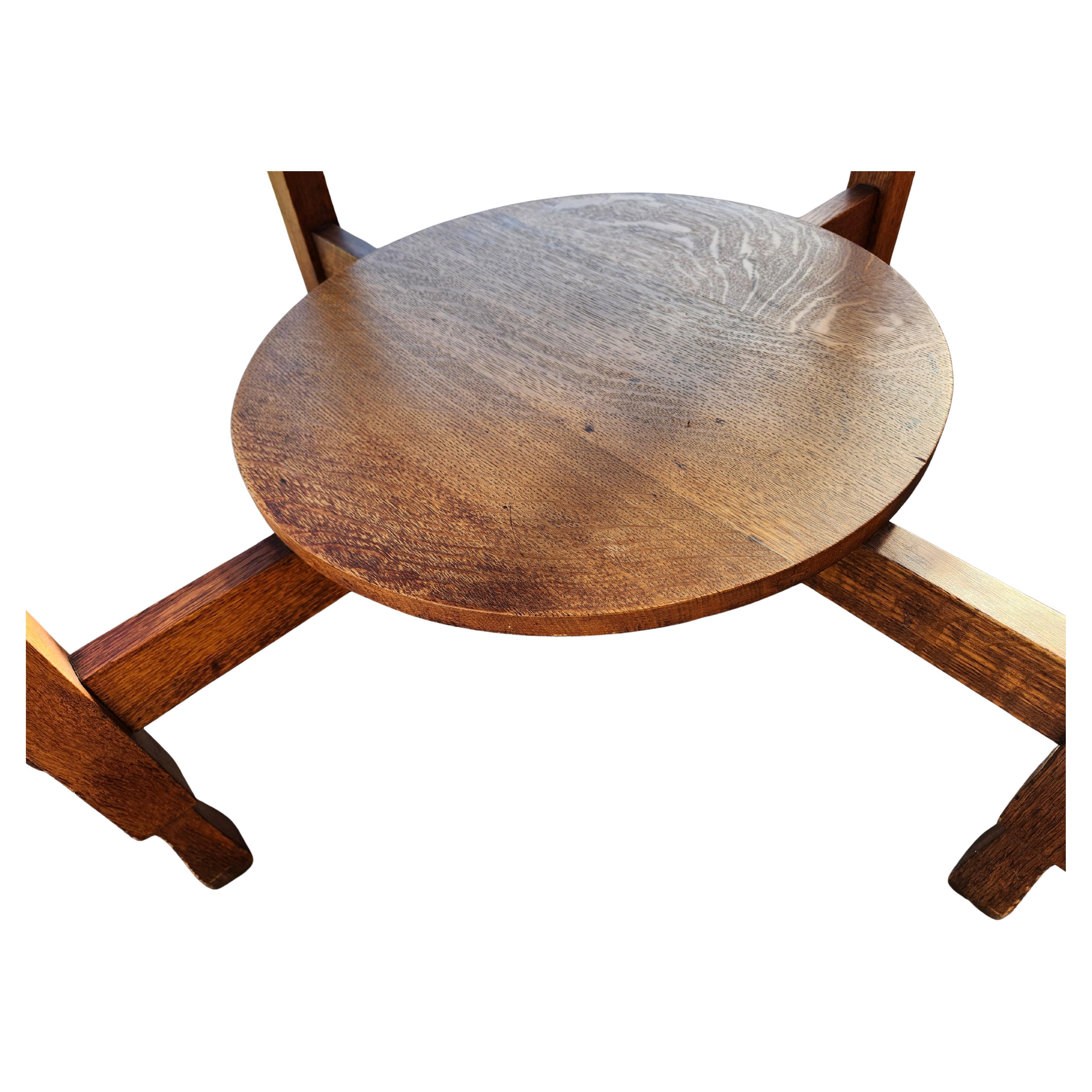 Inizio XX secolo Mission Arts & Crafts Tavolo da centro lampada Stickley Brothers in Oak C1910 in vendita
