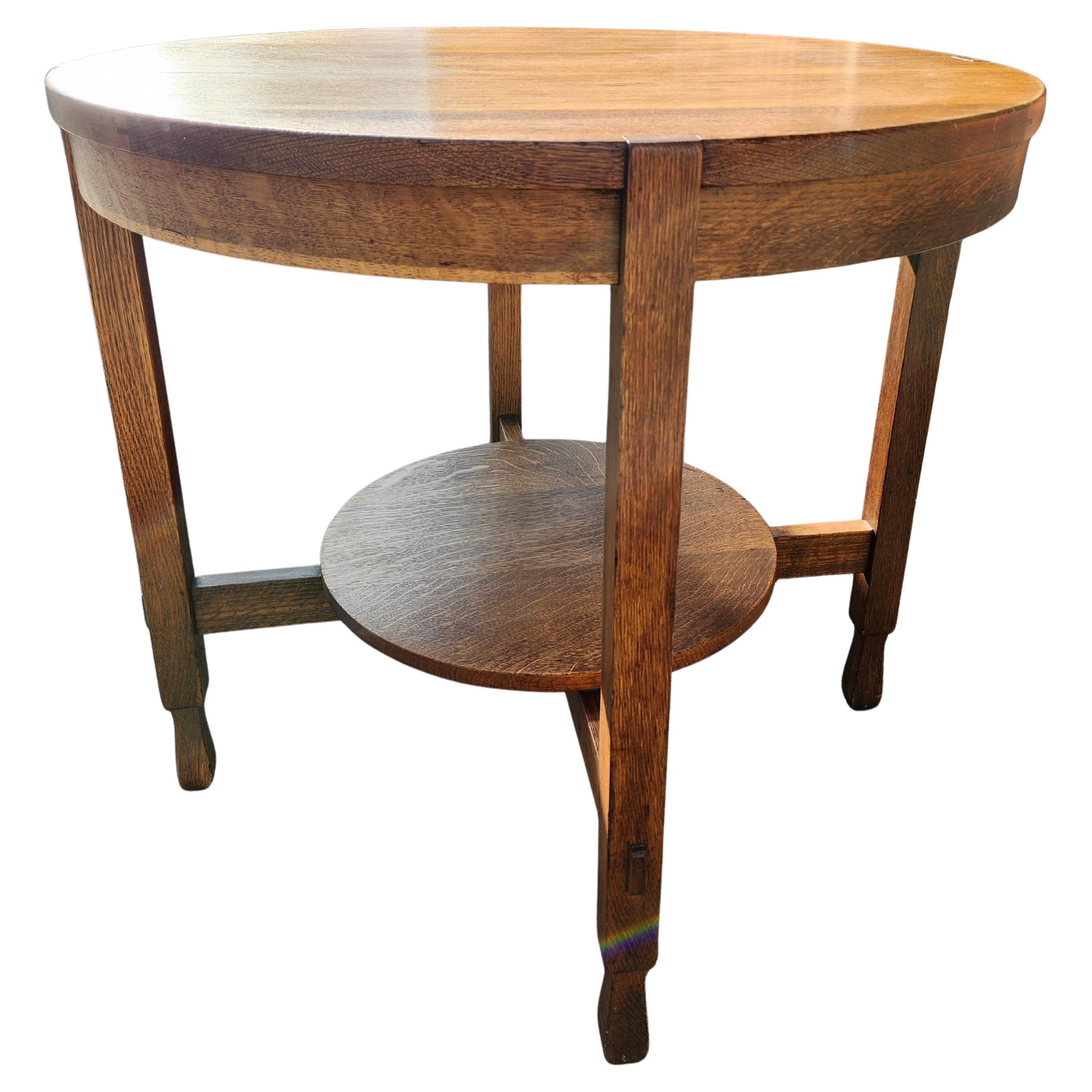 Mission Arts & Crafts Tavolo da centro lampada Stickley Brothers in Oak C1910 in vendita 1