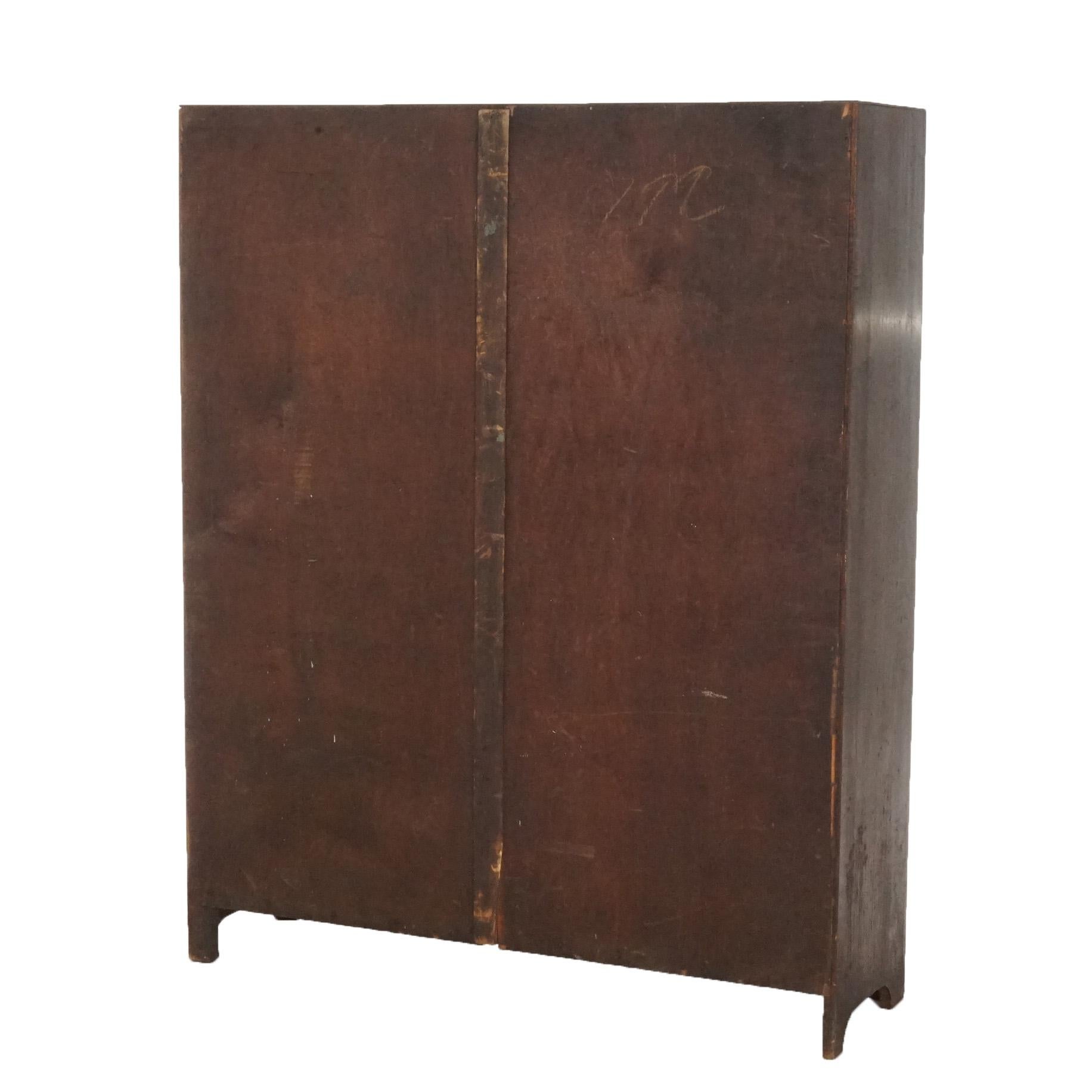 Mission Arts & Crafts Oak Libreria a due ante con chiusura a chiave, ripiani regolabili, C1910 in vendita 12