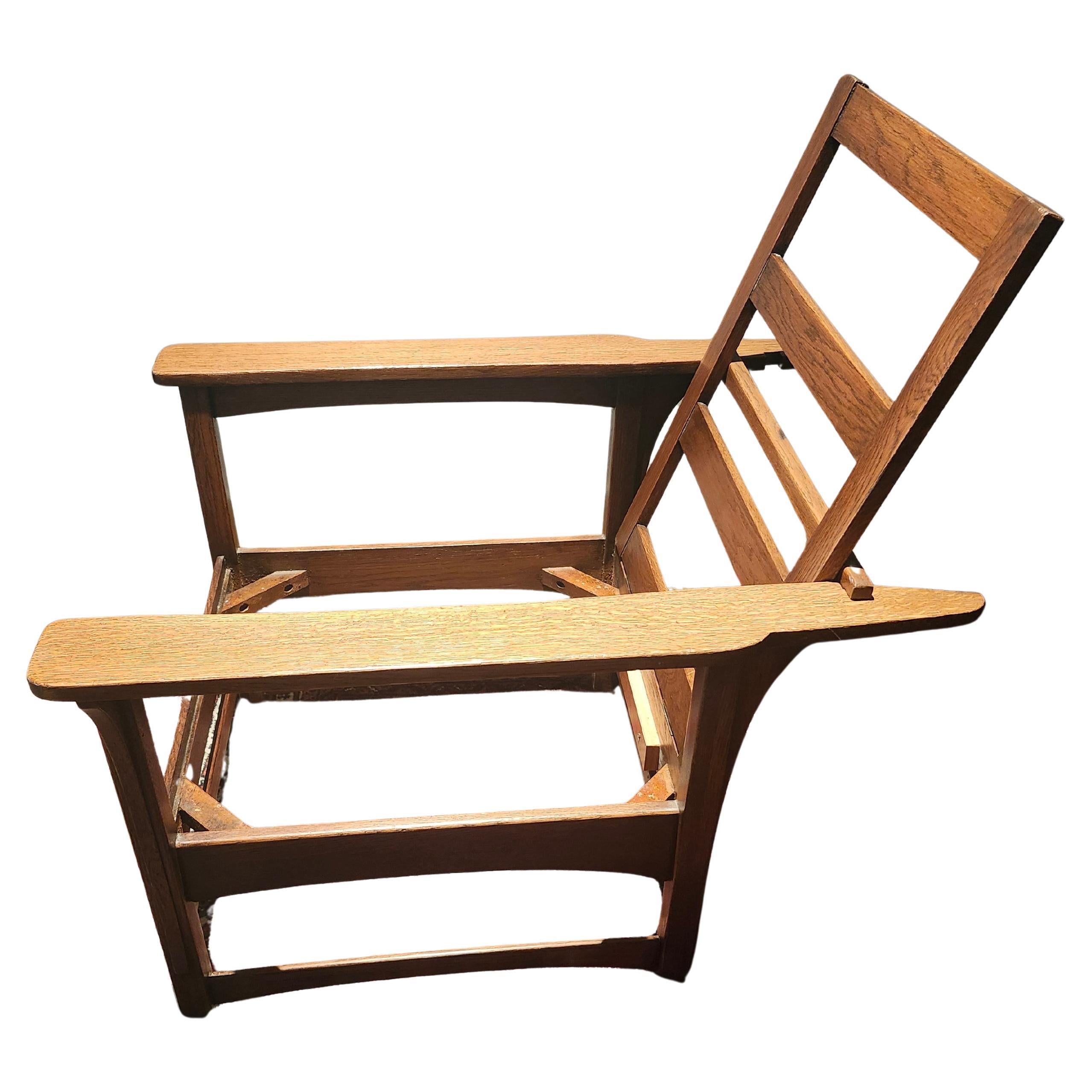Arts and Crafts Mission Arts & Crafts Stickley Brothers Morris Chair C1910 in vendita