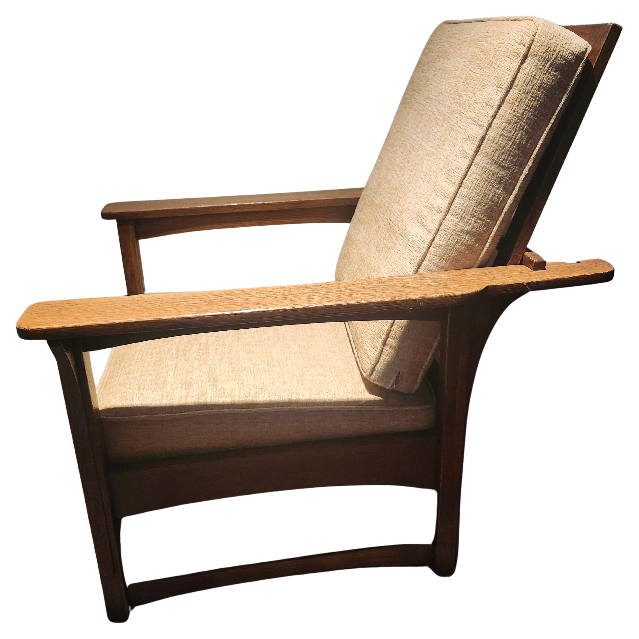 Tessuto Mission Arts & Crafts Stickley Brothers Morris Chair C1910 in vendita