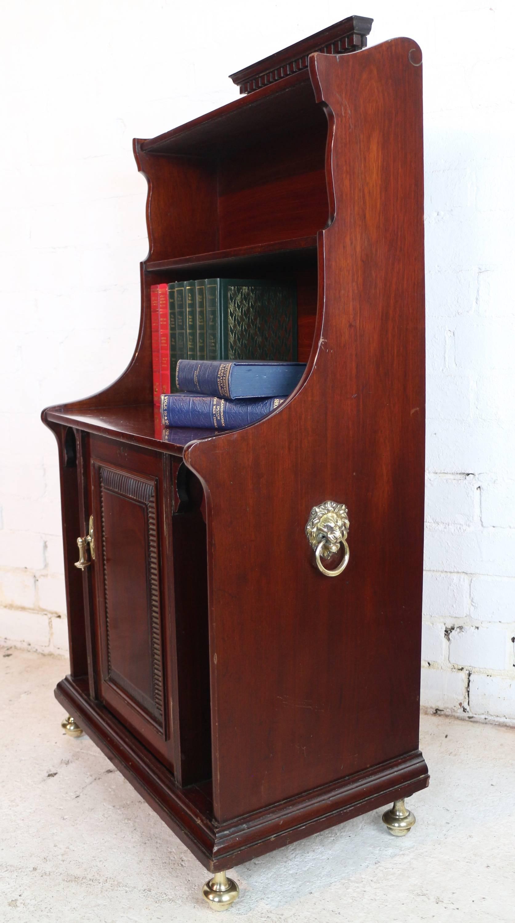 Arts & Crafts Moorish Waterfall Bookcase Cabinet by Shapland & Petter For Sale 3