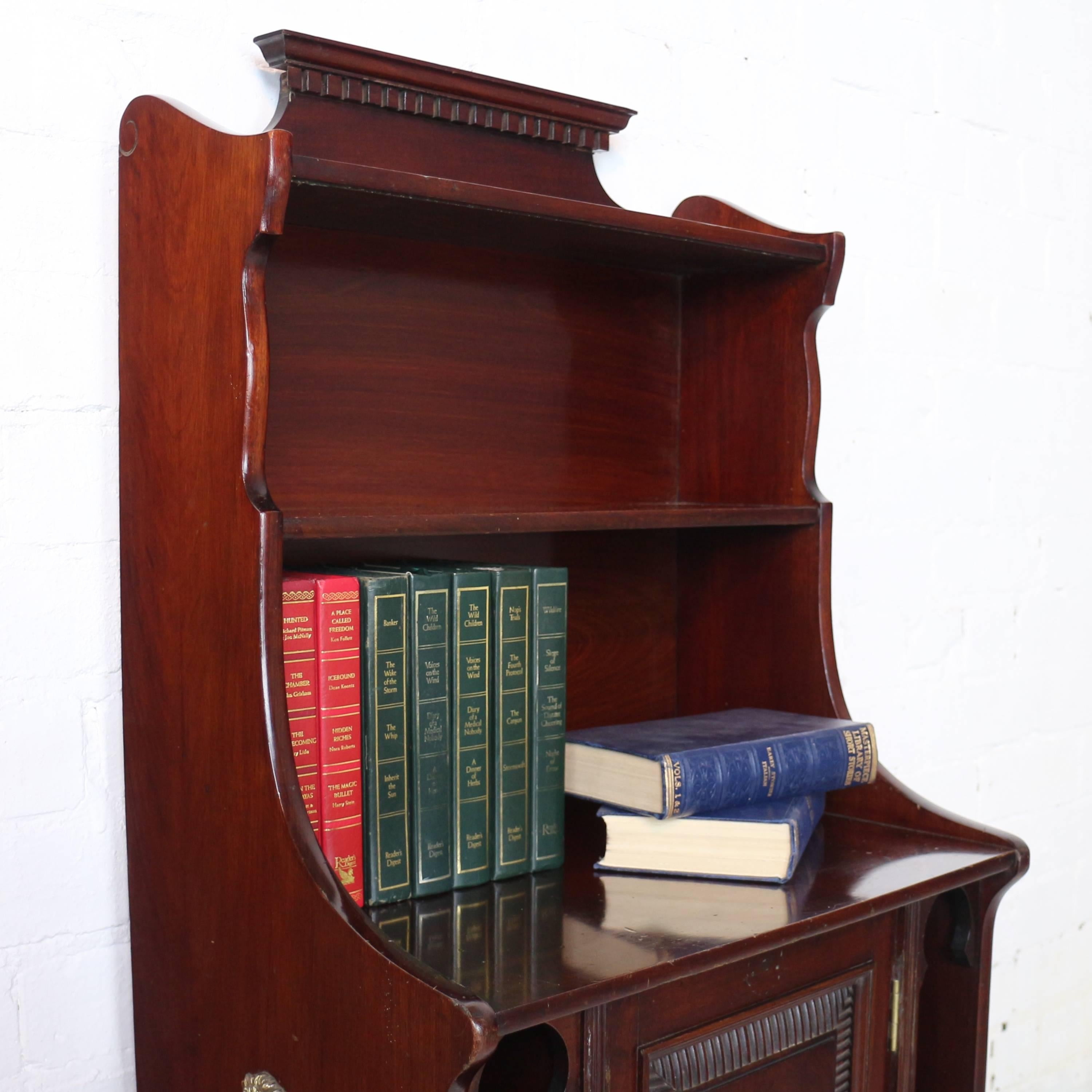 Arts & Crafts Moorish Waterfall Bookcase Cabinet by Shapland & Petter In Fair Condition For Sale In Glasgow, GB
