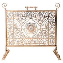 Arts & Crafts Movement Brass Firescreen with Aesthetic Influence