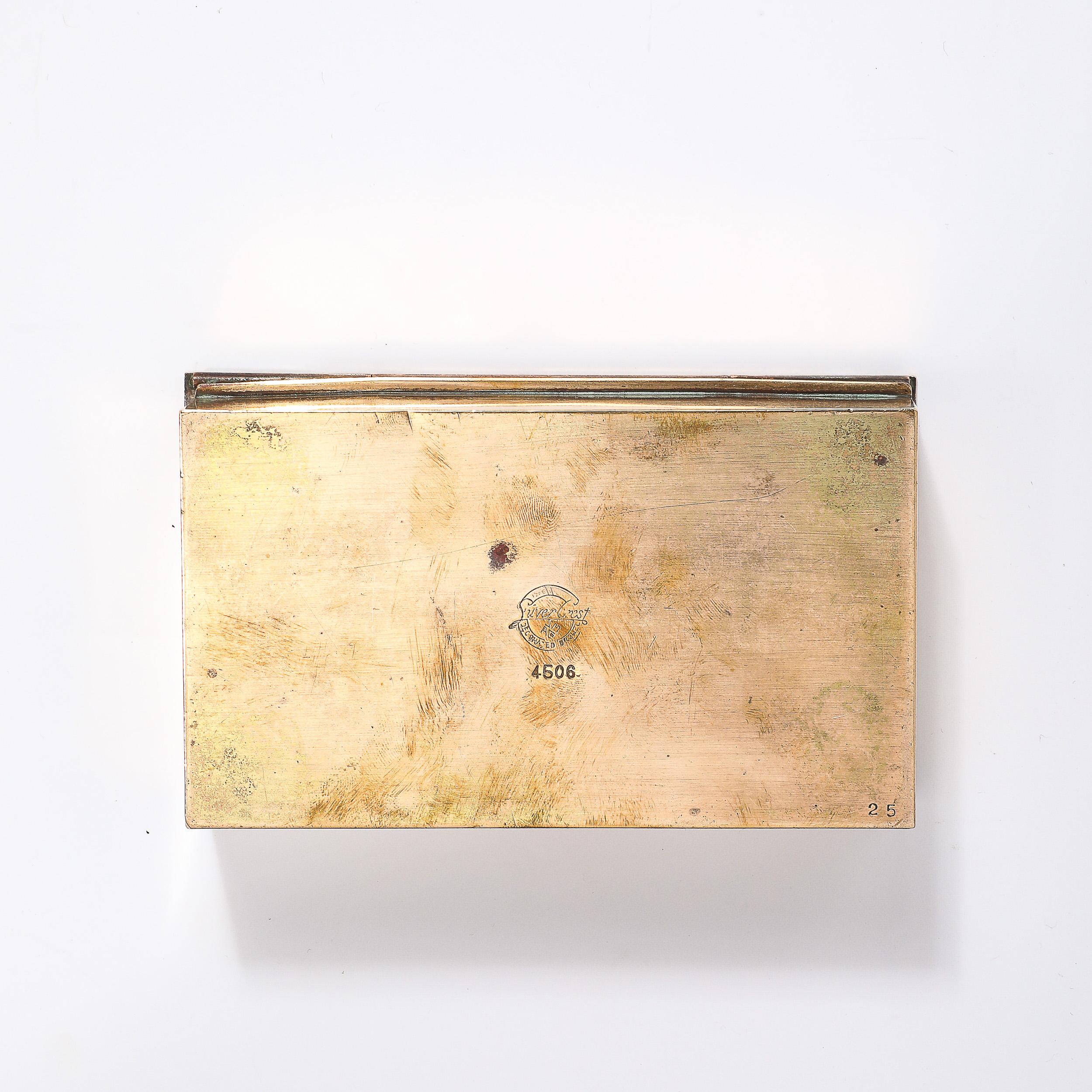 Movimiento Arts & Crafts Caja de bronce y latón con detalles heráldicos de Silver Crest en venta 5