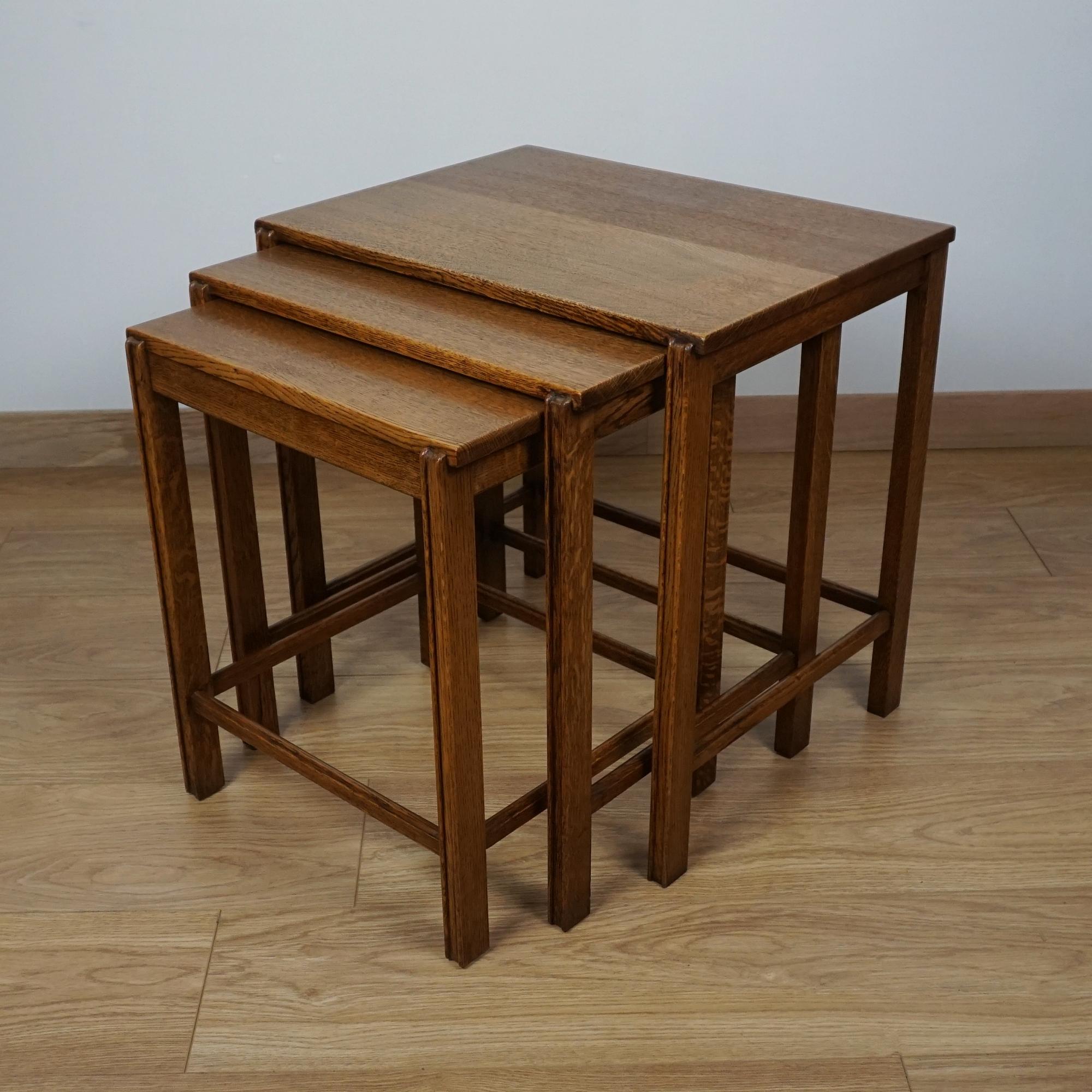 Arts and Crafts Arts & Crafts Nest of Three Tables Circa 1920