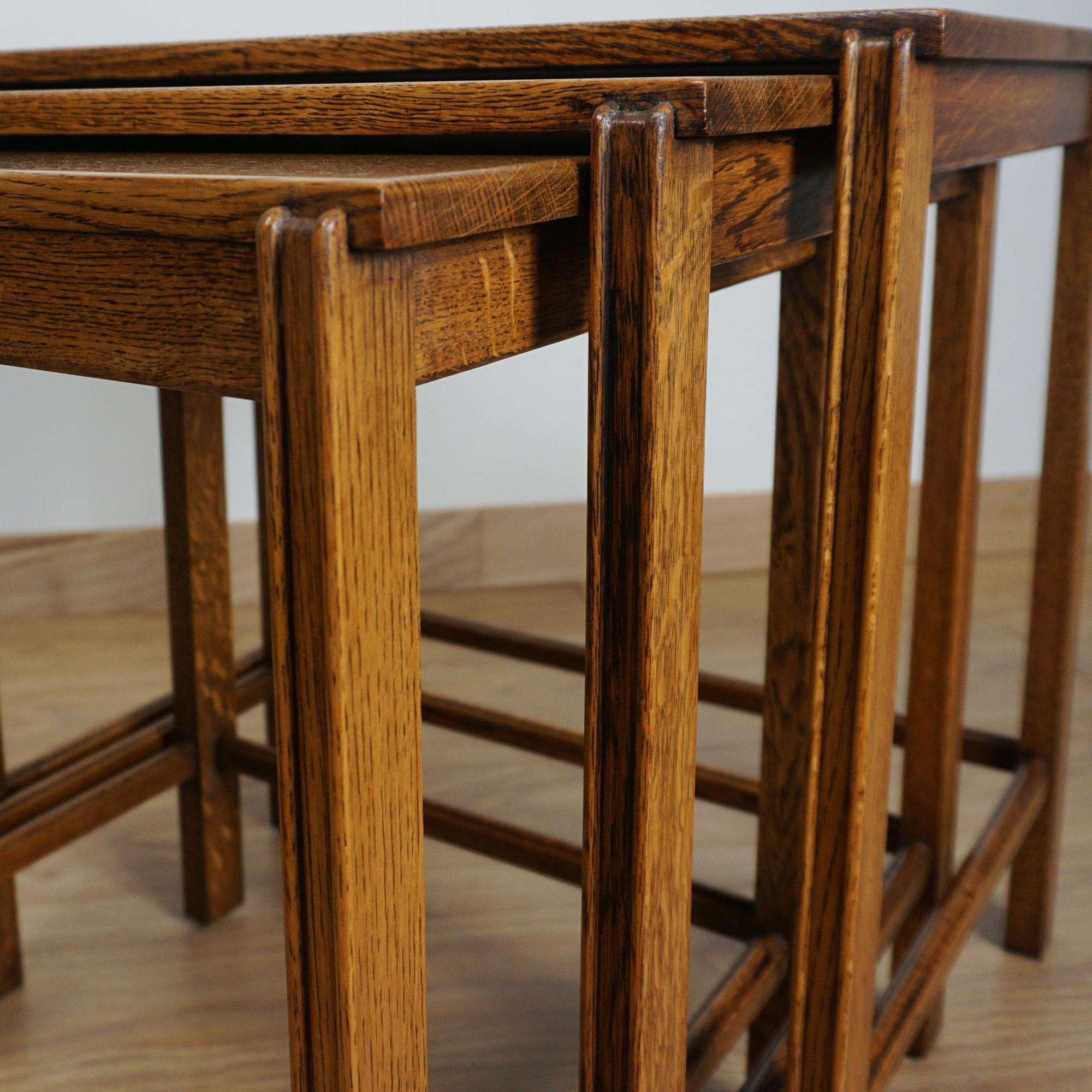 20th Century Arts & Crafts Nest of Three Tables Circa 1920