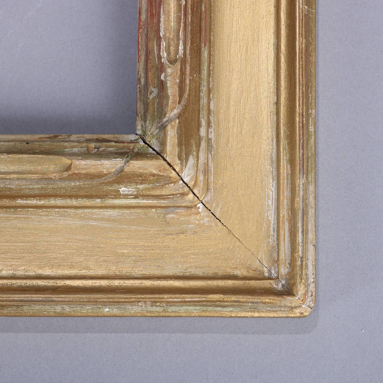 Arts & Crafts Newcomb-Macklin Matching Set Giltwood Art Frames Orig Labels In Good Condition In Big Flats, NY