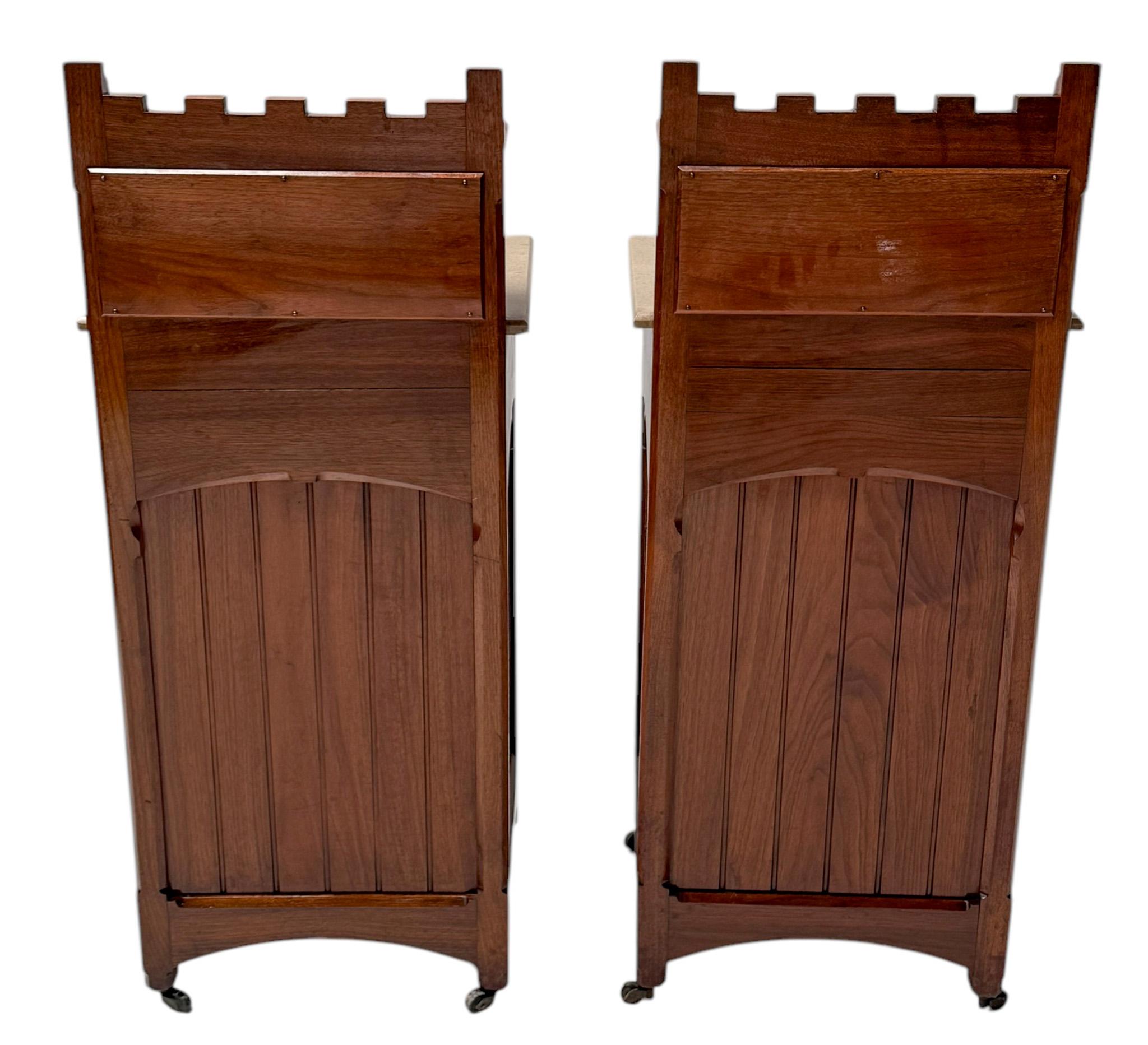 Mesillas de noche Arts & Crafts de Gustave Serrurier-Bovy, 1900 en venta 2