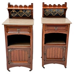 Arts & Crafts Nightstands by Gustave Serrurier-Bovy, 1900s